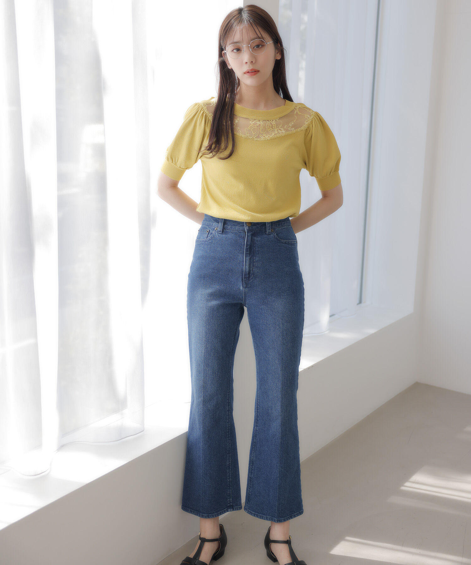 vis-a-vis「【WEB限定】前後2WAYレースコンビニット」|ニット・セーター|