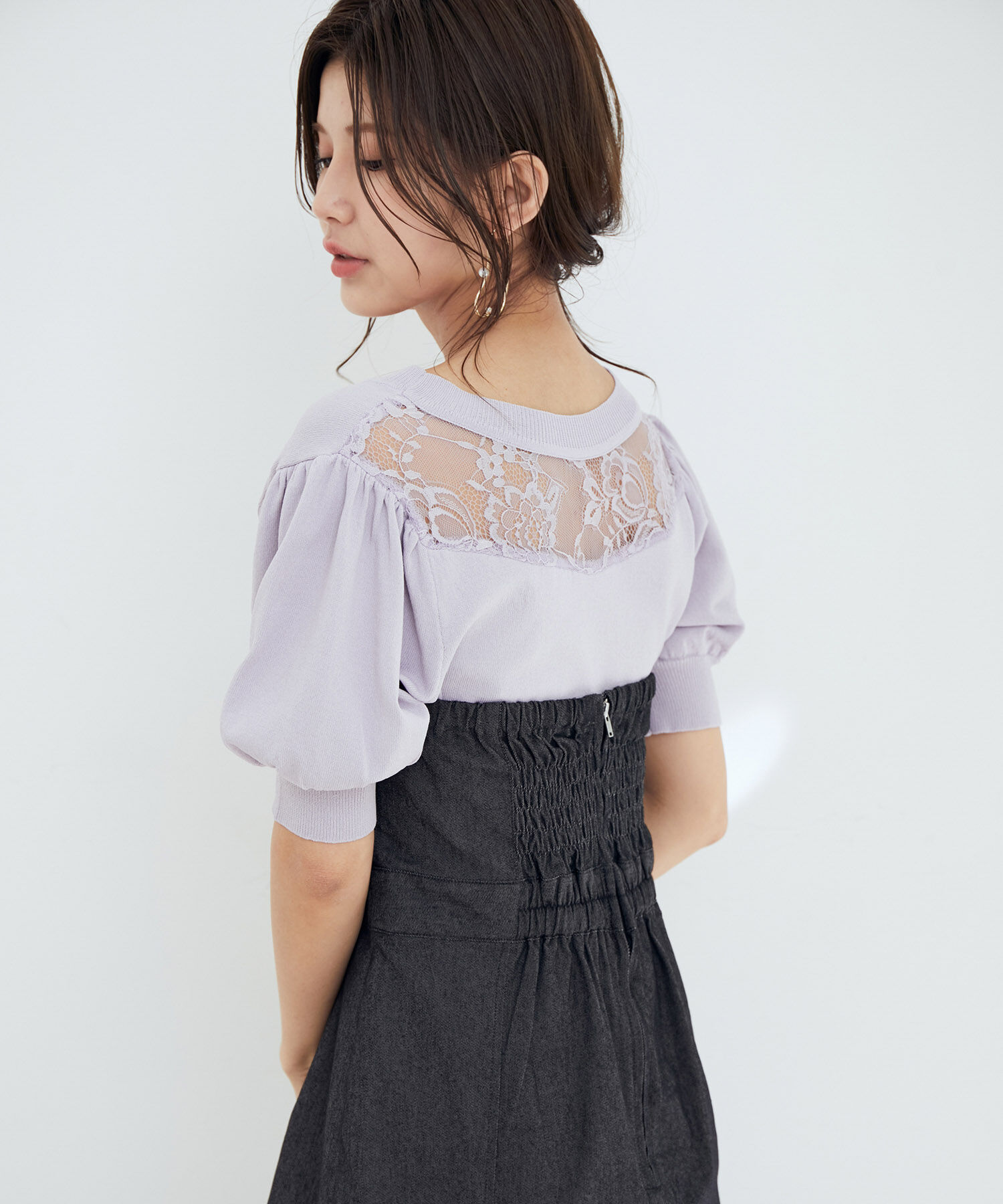 vis-a-vis「【WEB限定】前後2WAYレースコンビニット」|ニット・セーター|