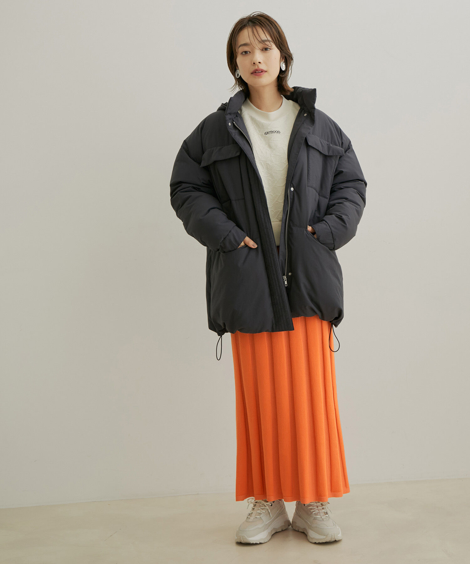 VIS「【セットアップ対応】【洗える】プリーツニットスカート」|スカート|