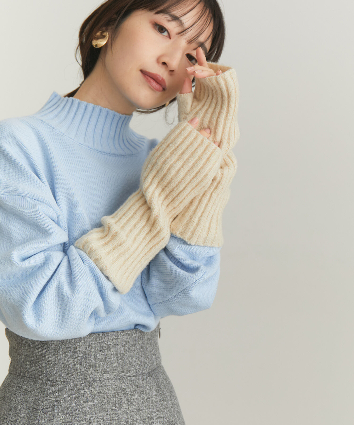 VIS「【洗える】リサイクル糸リブアームウォーマー」|手袋|