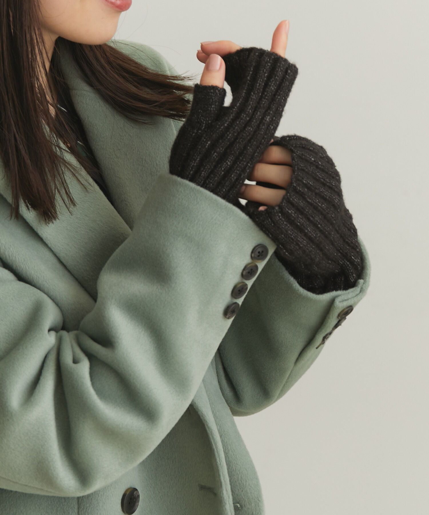 VIS「【洗える】リサイクル糸リブアームウォーマー」|手袋|