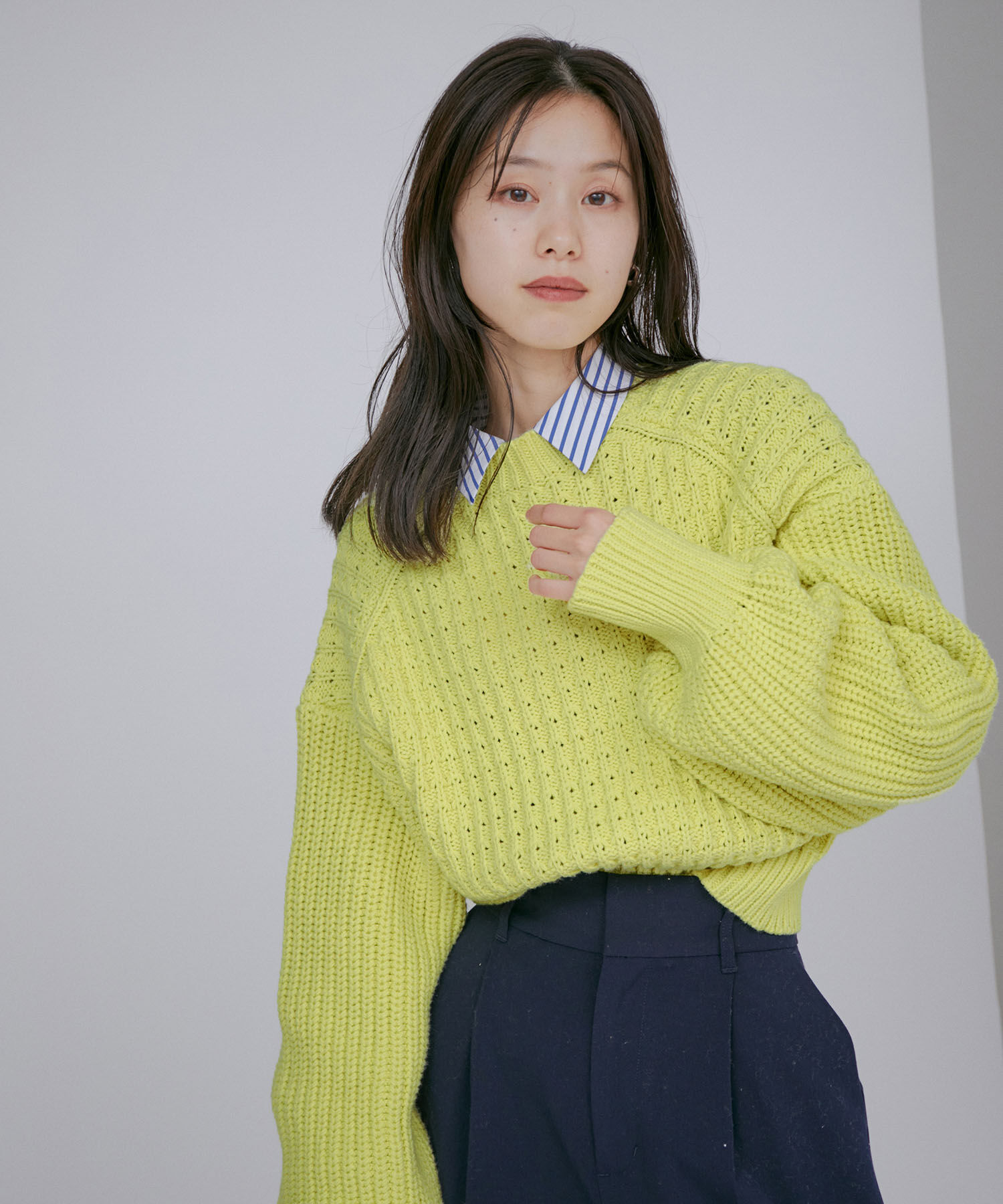 VIS「ショート丈ローゲージざっくりニット」|ニット・セーター|