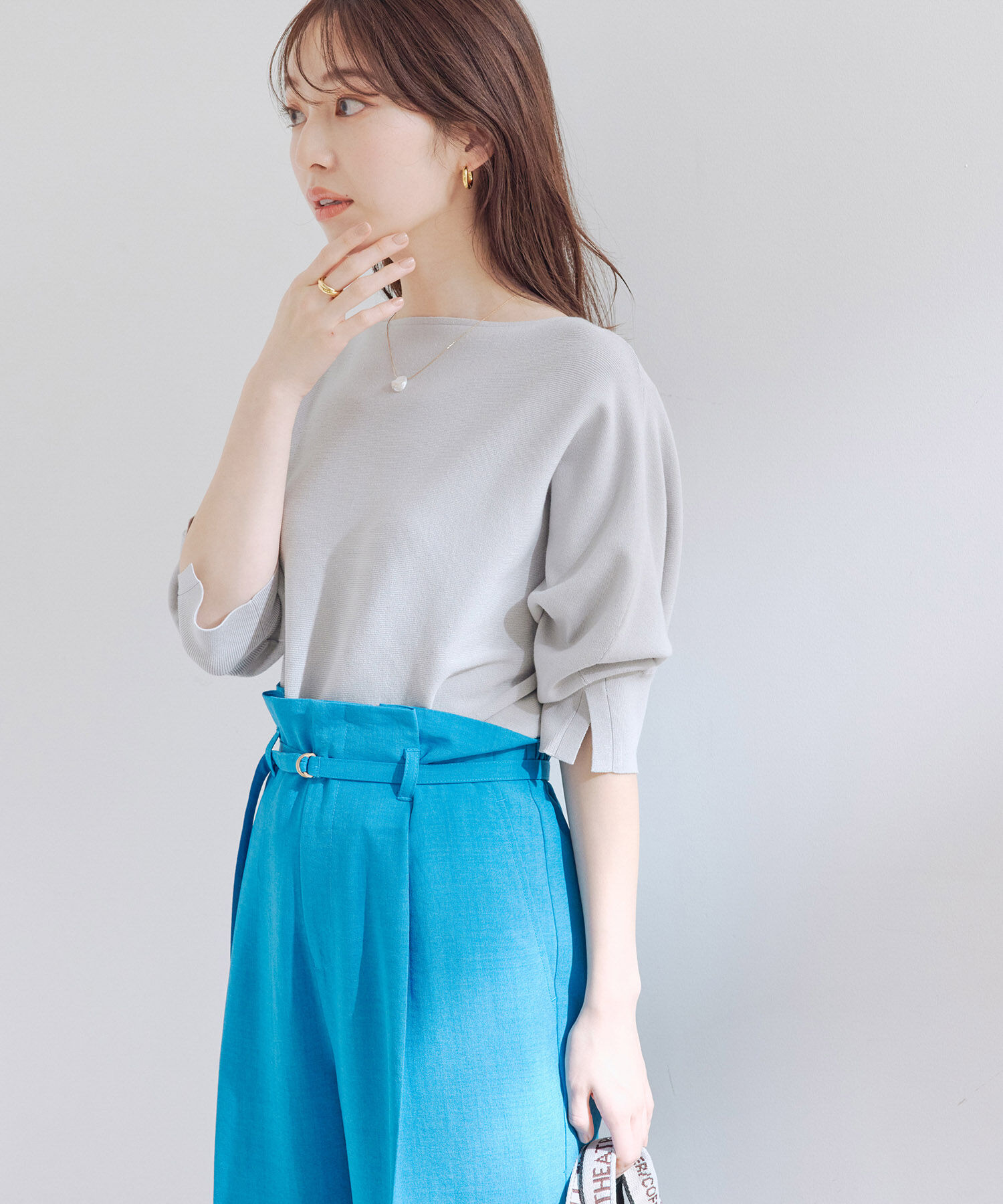 VIS「エコベロドルマン七分袖ニット」|ニット・セーター|