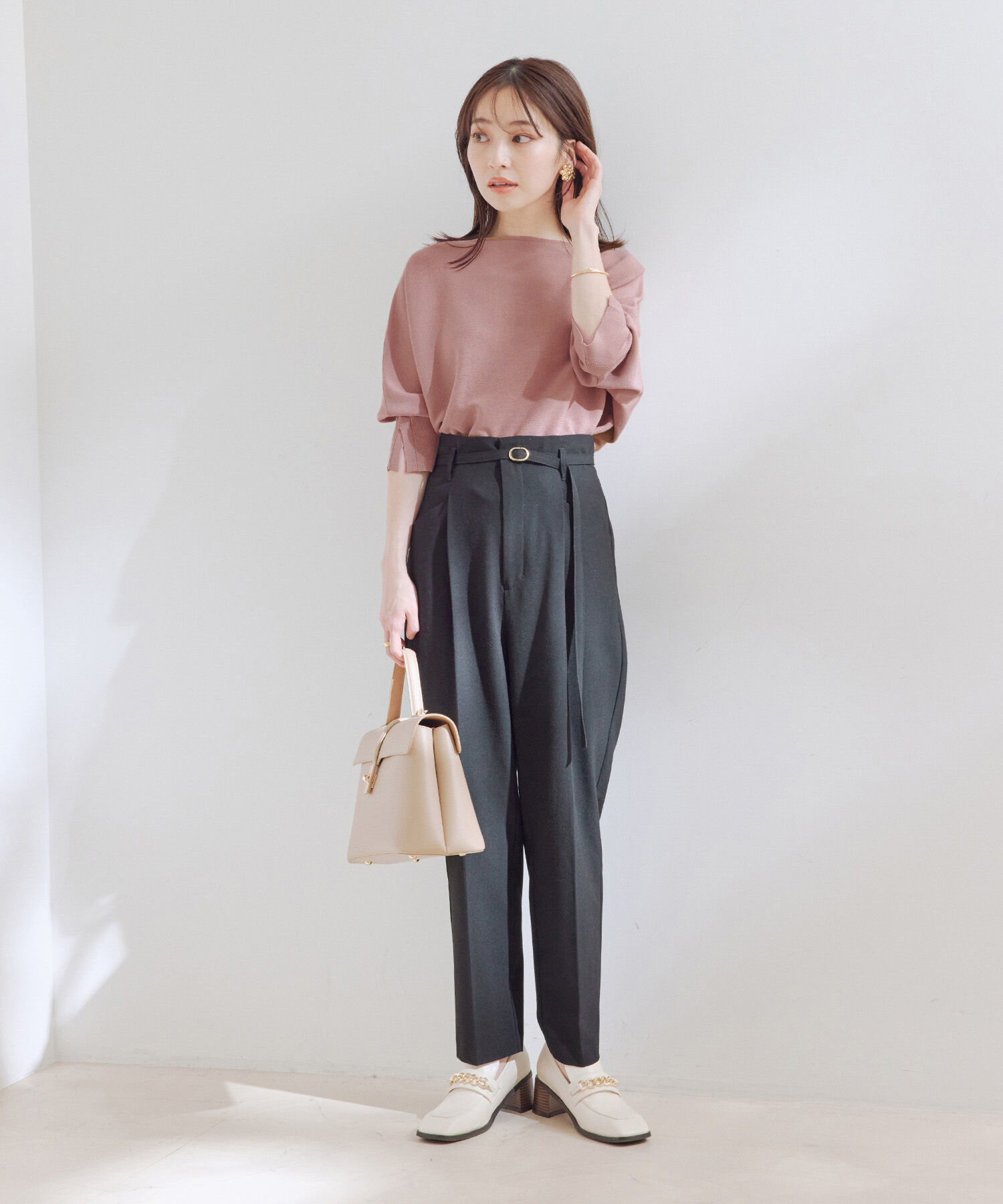 VIS「エコベロドルマン七分袖ニット」|ニット・セーター|