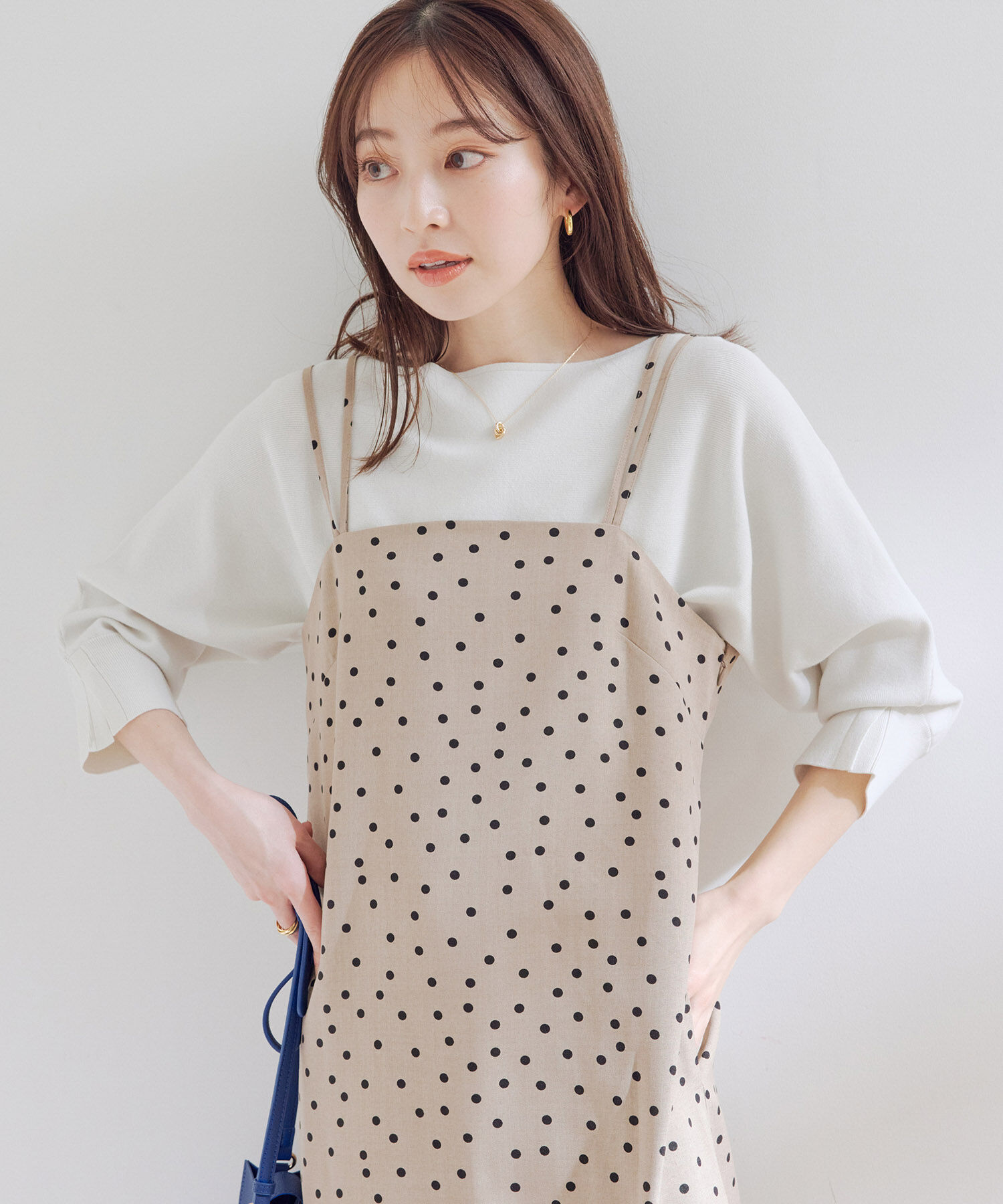 VIS「エコベロドルマン七分袖ニット」|ニット・セーター|