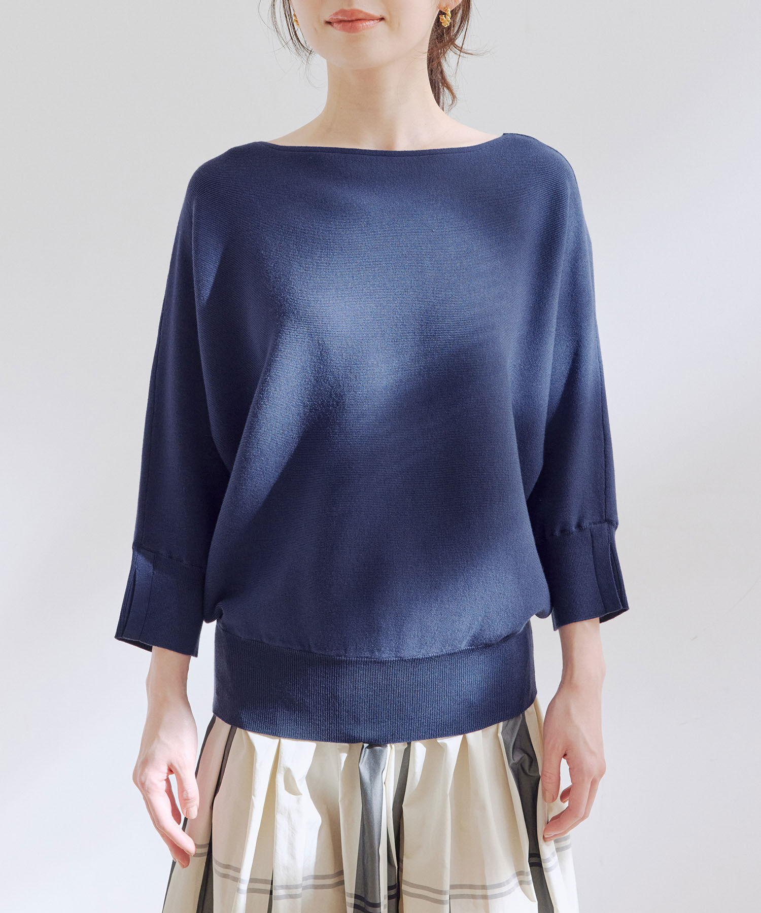 VIS「エコベロドルマン七分袖ニット」|ニット・セーター|