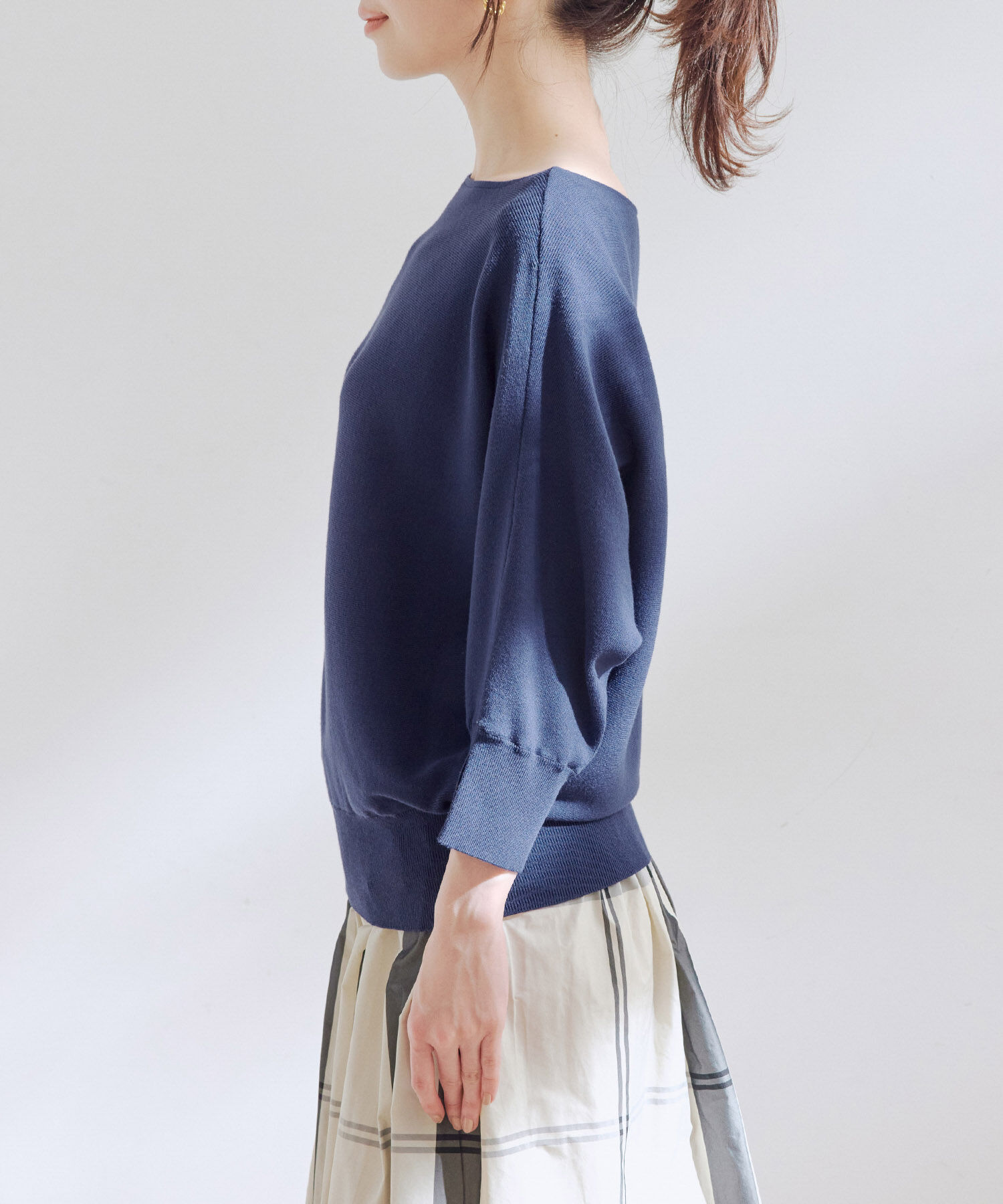 VIS「エコベロドルマン七分袖ニット」|ニット・セーター|