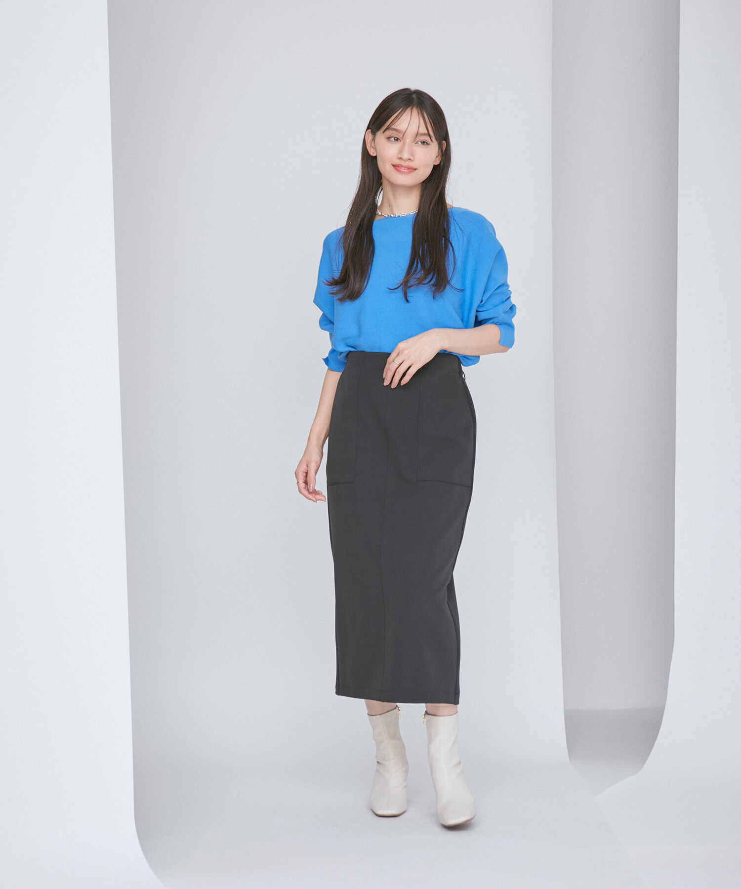 VIS「エコベロドルマン七分袖ニット」|ニット・セーター|