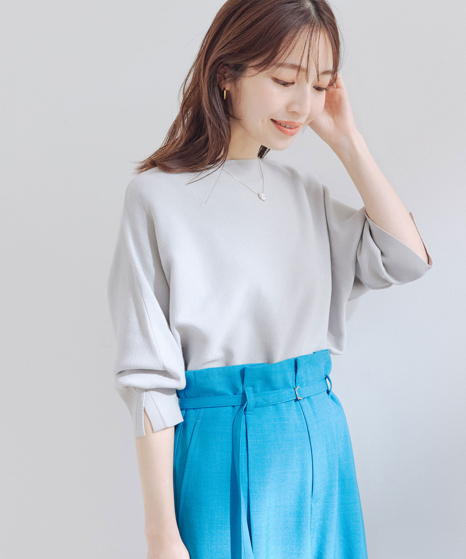 VIS「エコベロドルマン七分袖ニット」|ニット・セーター|