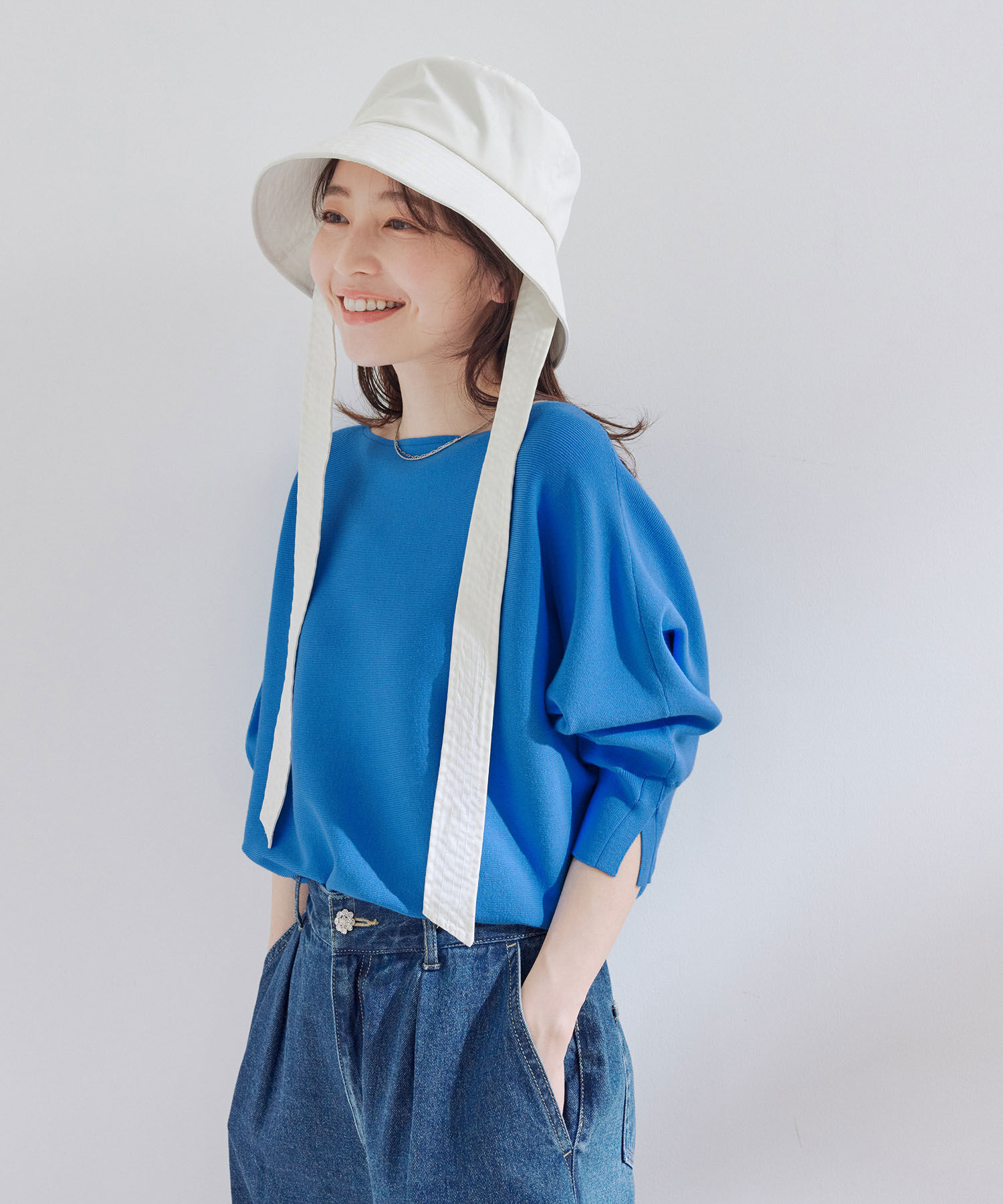 VIS「エコベロドルマン七分袖ニット」|ニット・セーター|