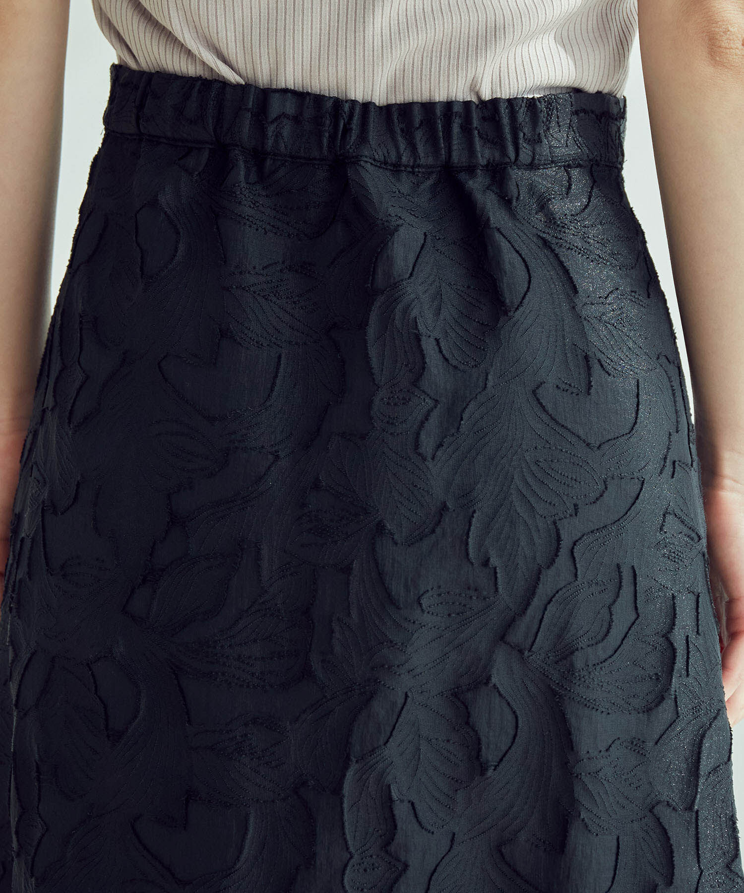 vis-a-vis「【WEB限定】フラワージャガードレースフレアスカート」|スカート|