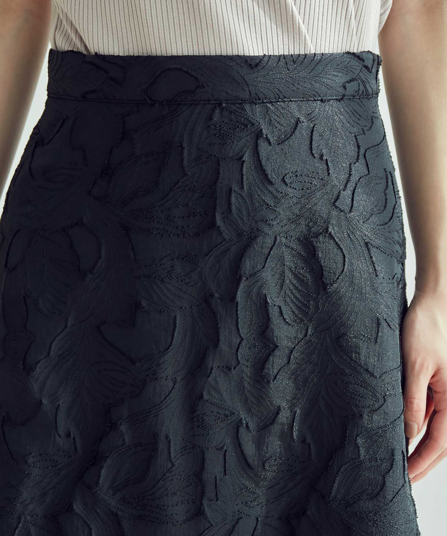 vis-a-vis「【WEB限定】フラワージャガードレースフレアスカート」|スカート|