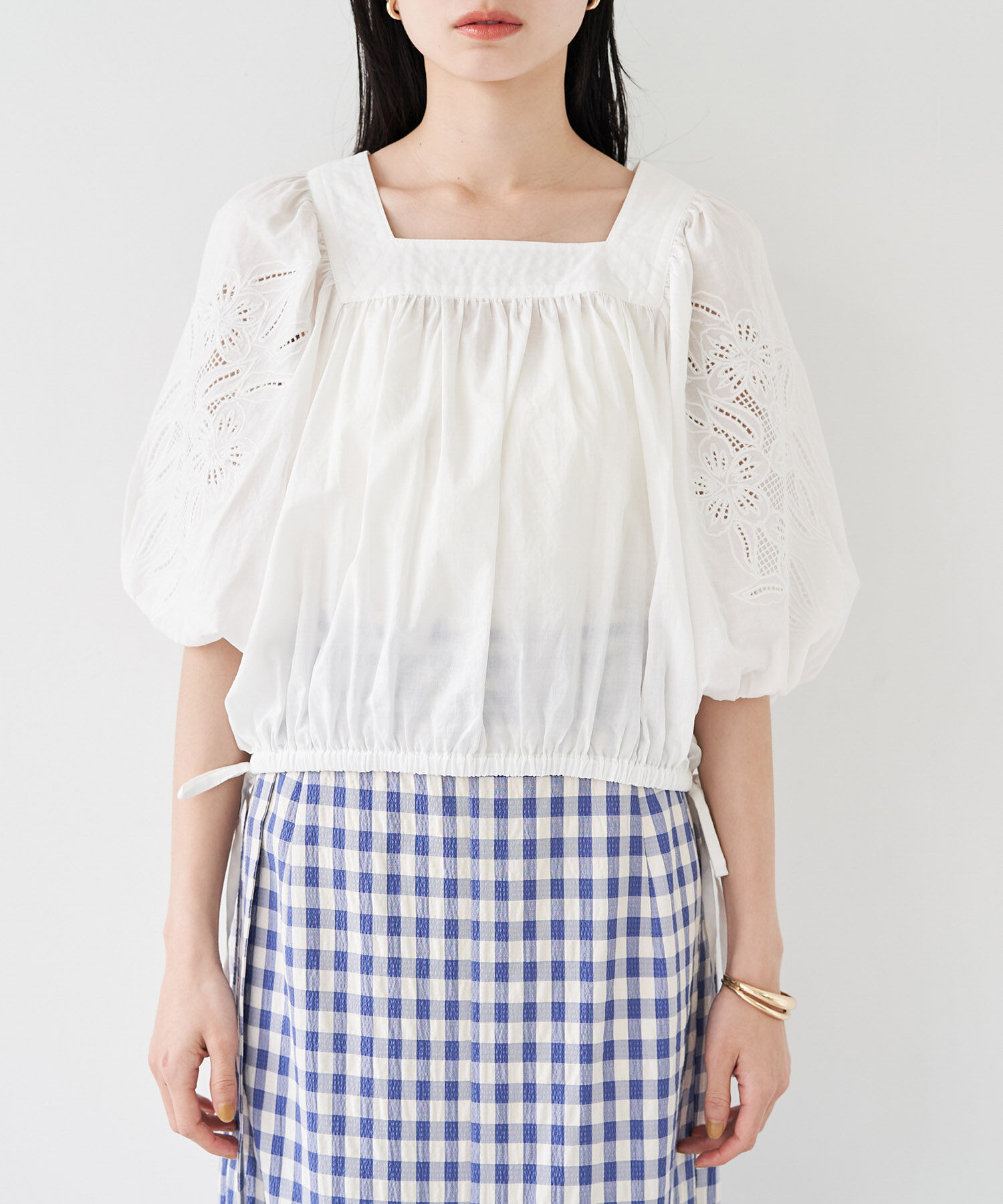 VIS「エンブロイダリーボリュームスリーブブラウス」|シャツ・ブラウス|