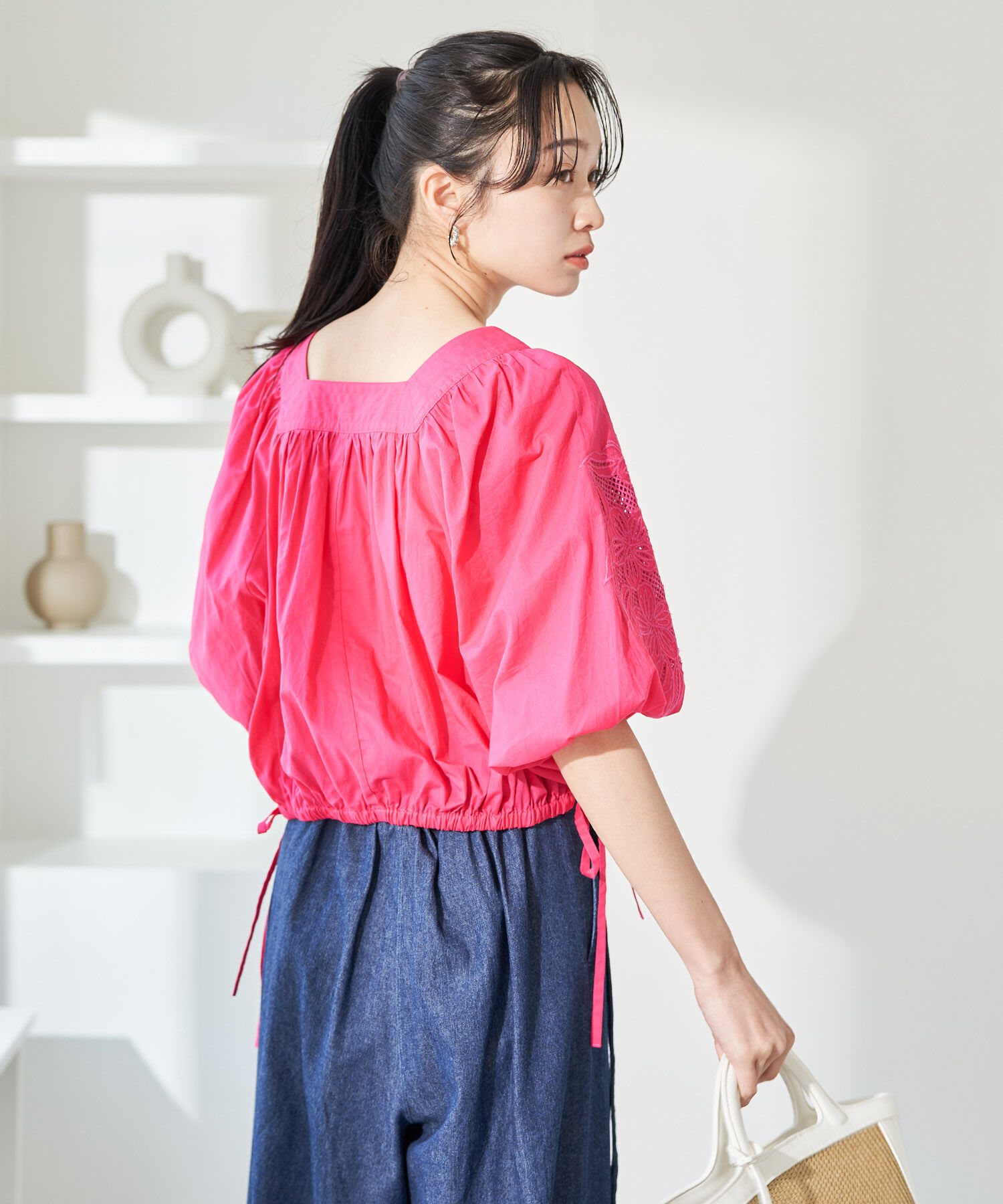 VIS「エンブロイダリーボリュームスリーブブラウス」|シャツ・ブラウス|