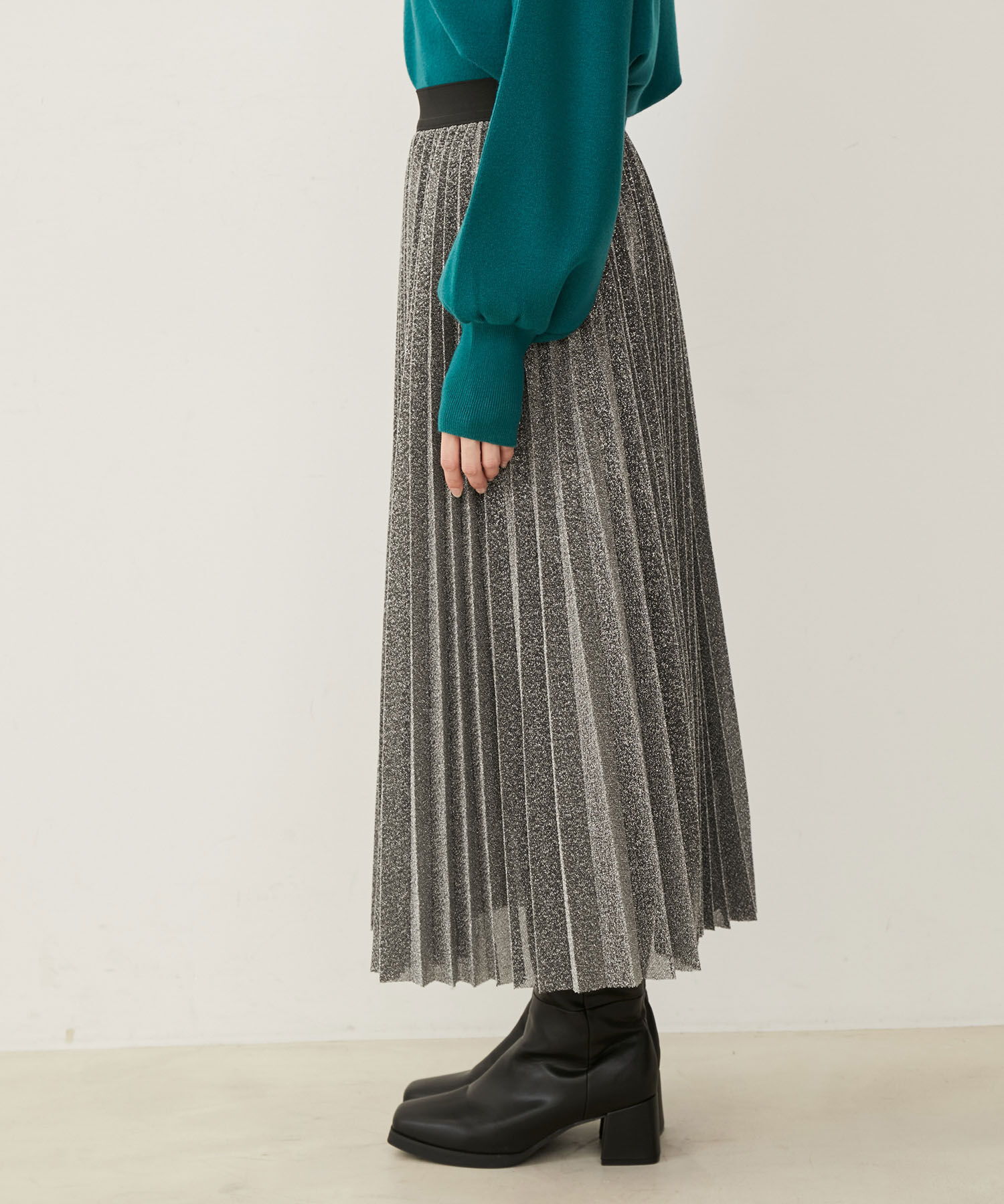 VIS「ラメニットプリーツスカート」|スカート|