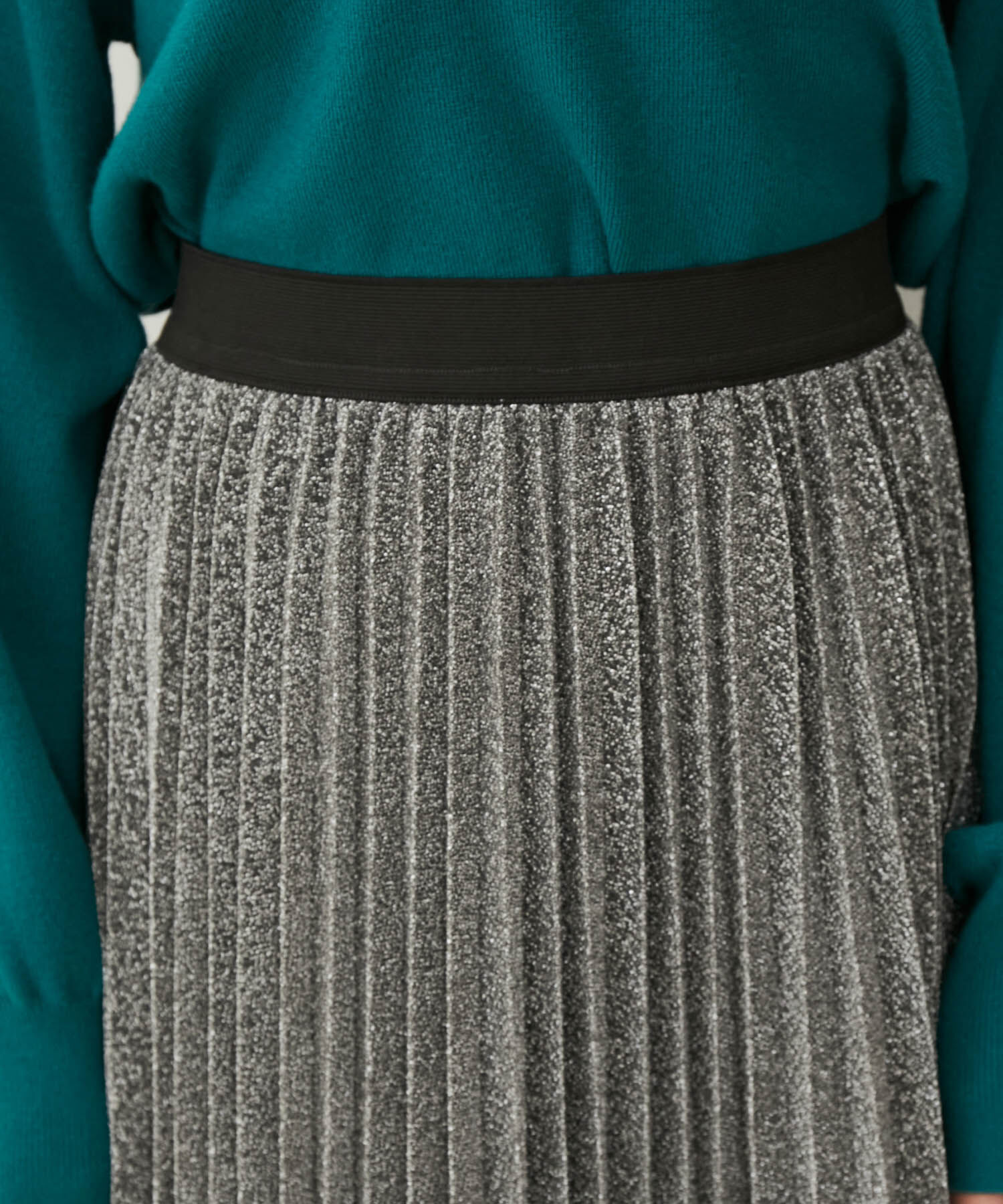 VIS「ラメニットプリーツスカート」|スカート|