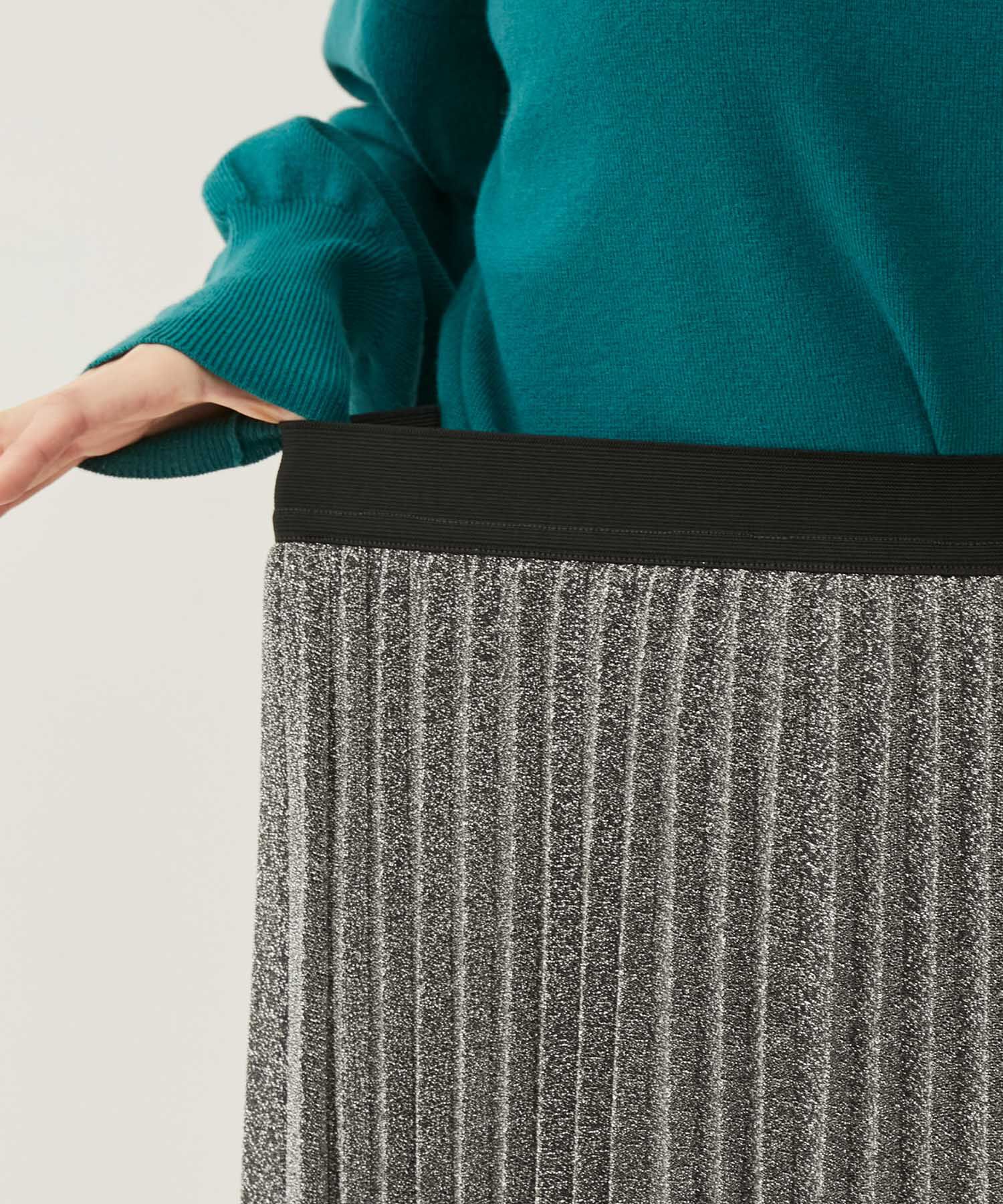 VIS「ラメニットプリーツスカート」|スカート|