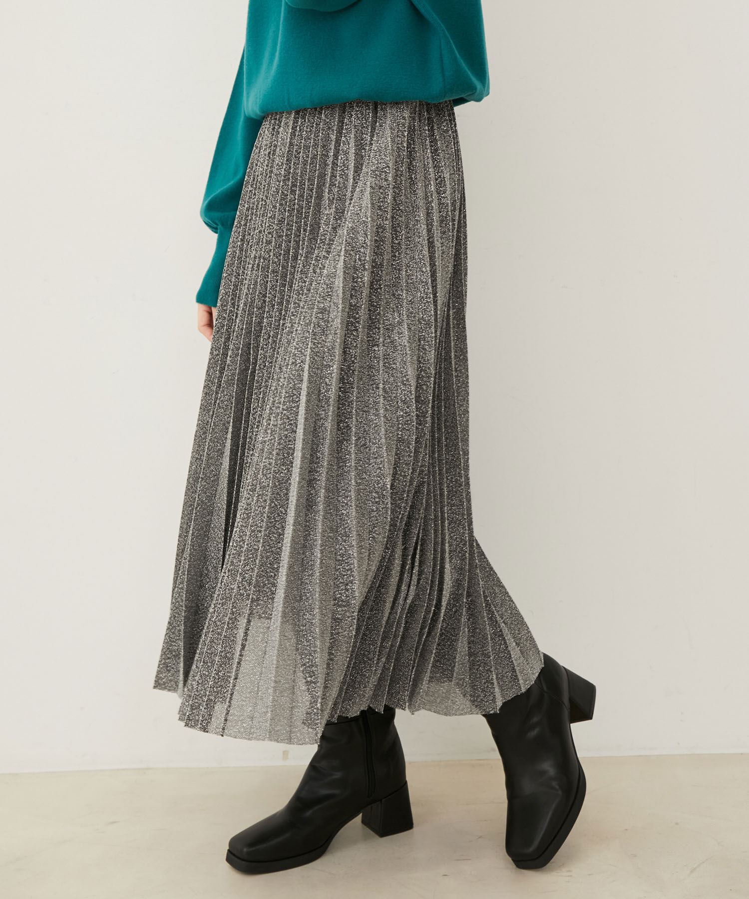 VIS「ラメニットプリーツスカート」|スカート|