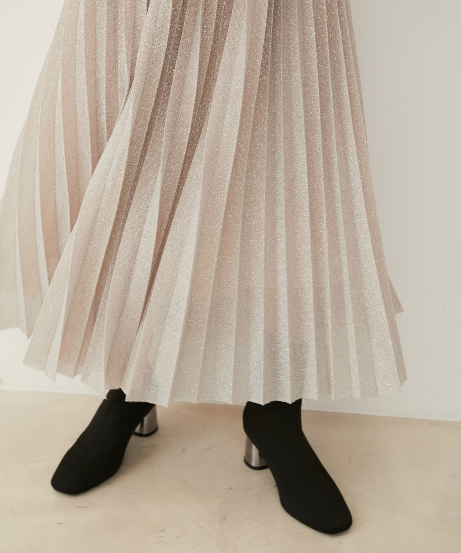 VIS「ラメニットプリーツスカート」|スカート|