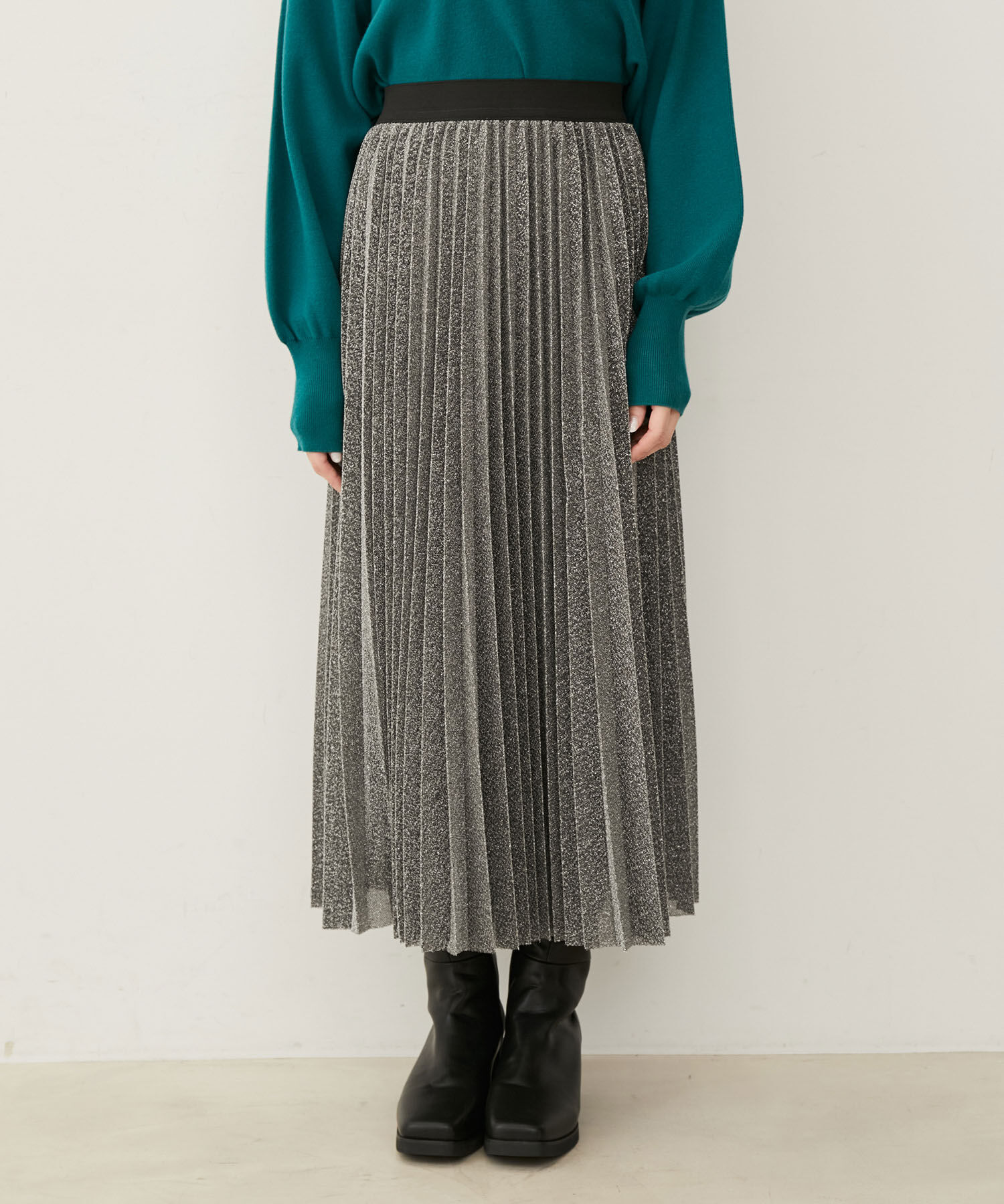 VIS「ラメニットプリーツスカート」|スカート|