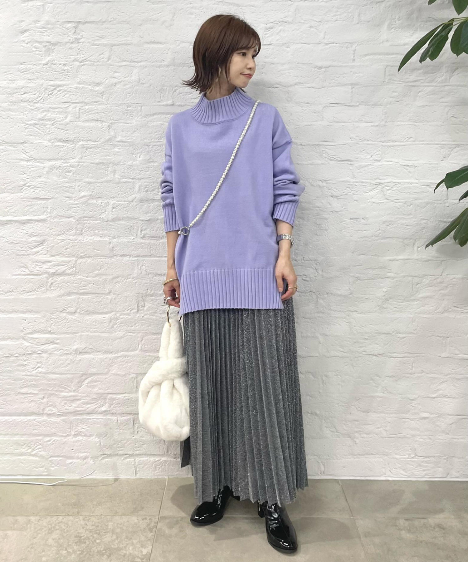 VIS「ラメニットプリーツスカート」|スカート|