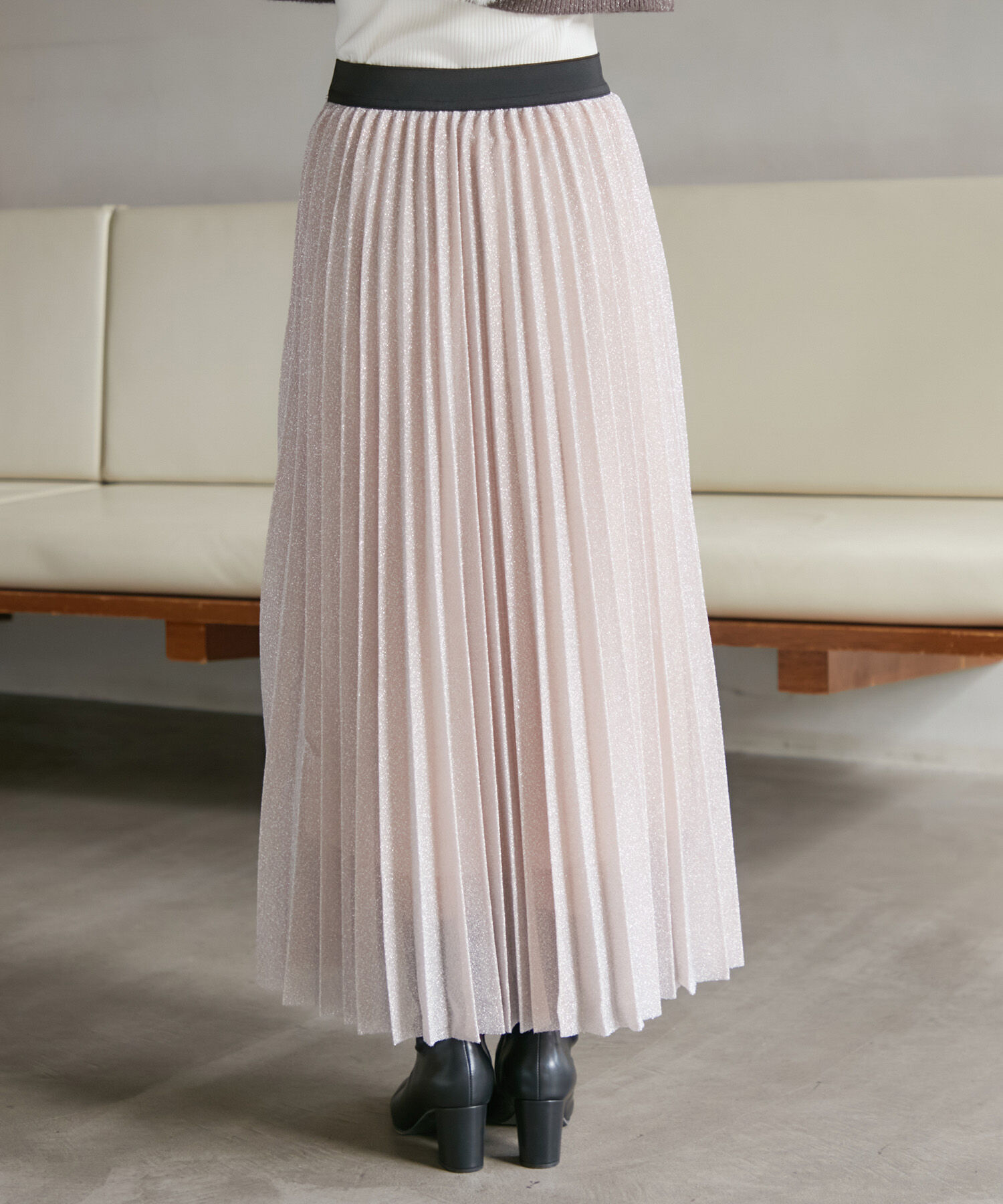 VIS「ラメニットプリーツスカート」|スカート|