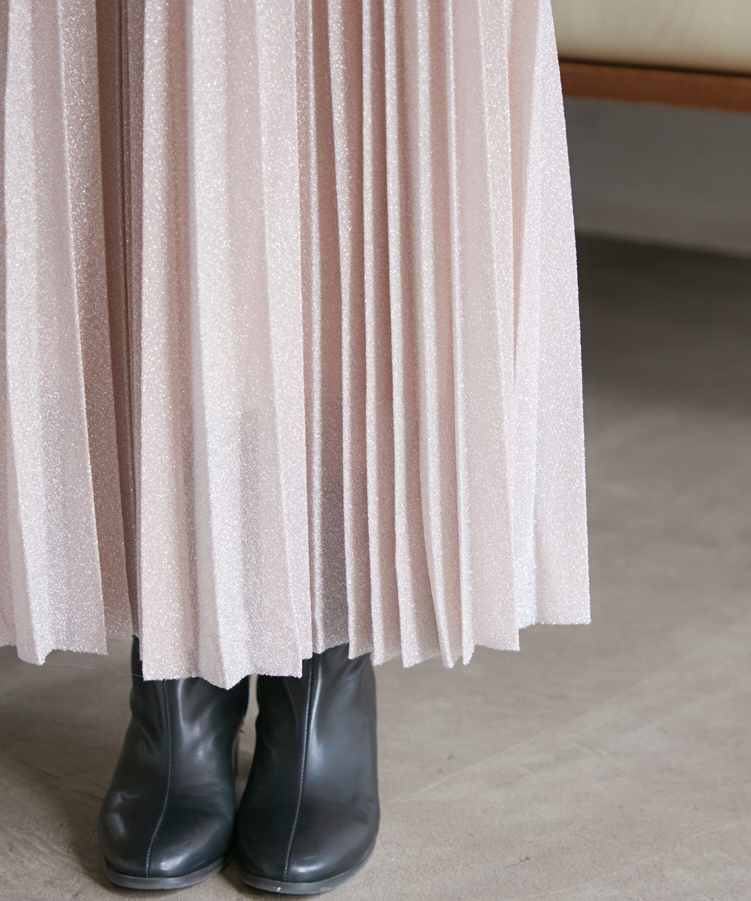 VIS「ラメニットプリーツスカート」|スカート|