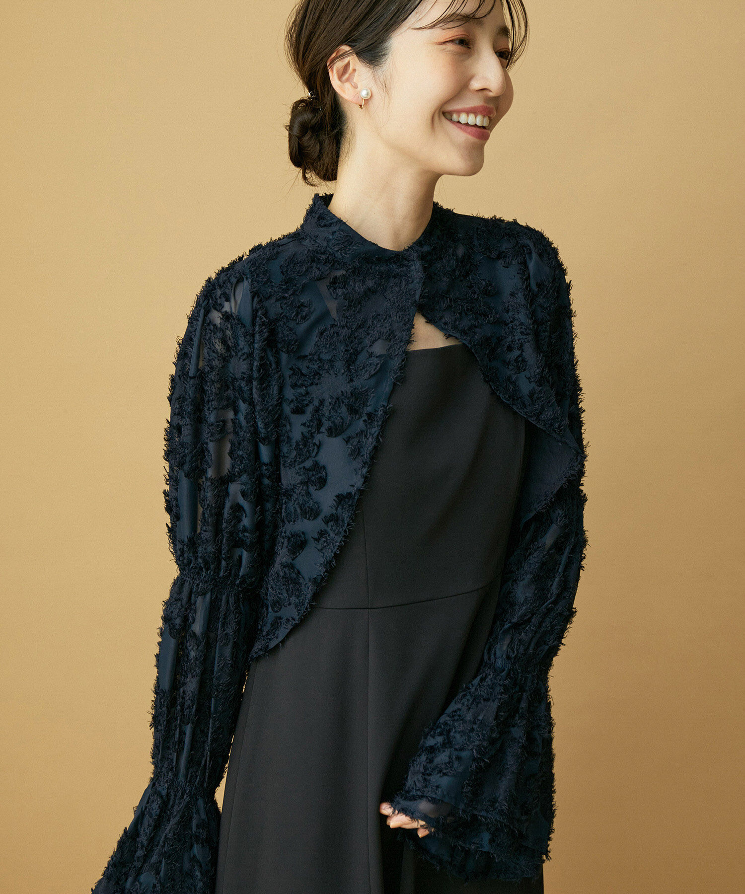 VIS「【VIS DRESS】シャーリングボレロセットワンピース」|ワンピース|