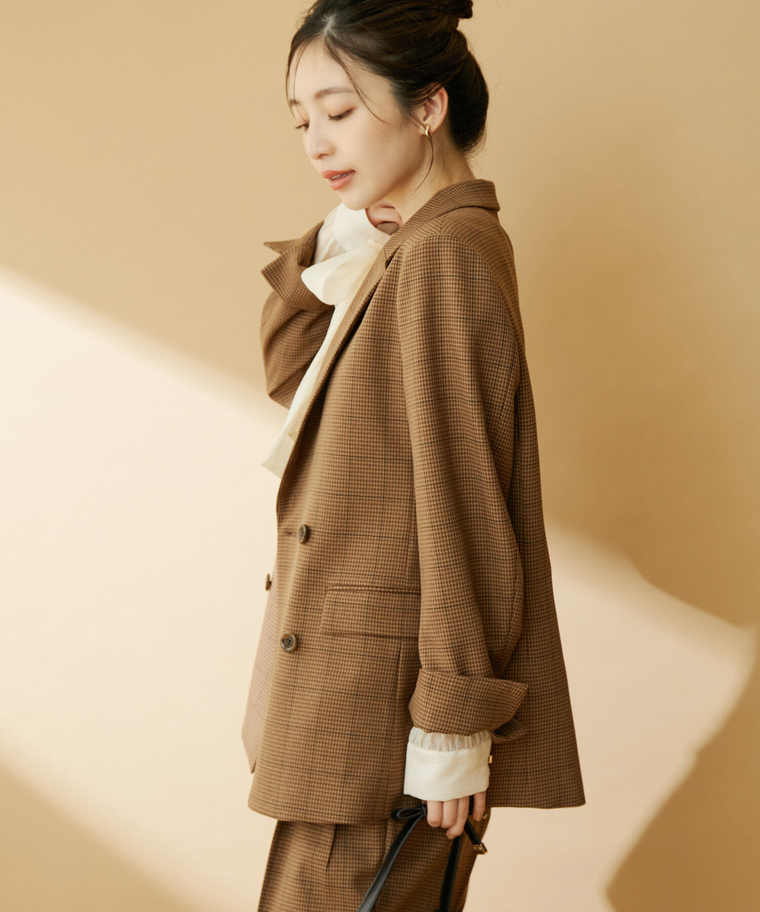 VIS「【セットアップ対応】ウールライクメランジジャケット【アンチピリング・洗える・防シワ】」|テーラードジャケット|