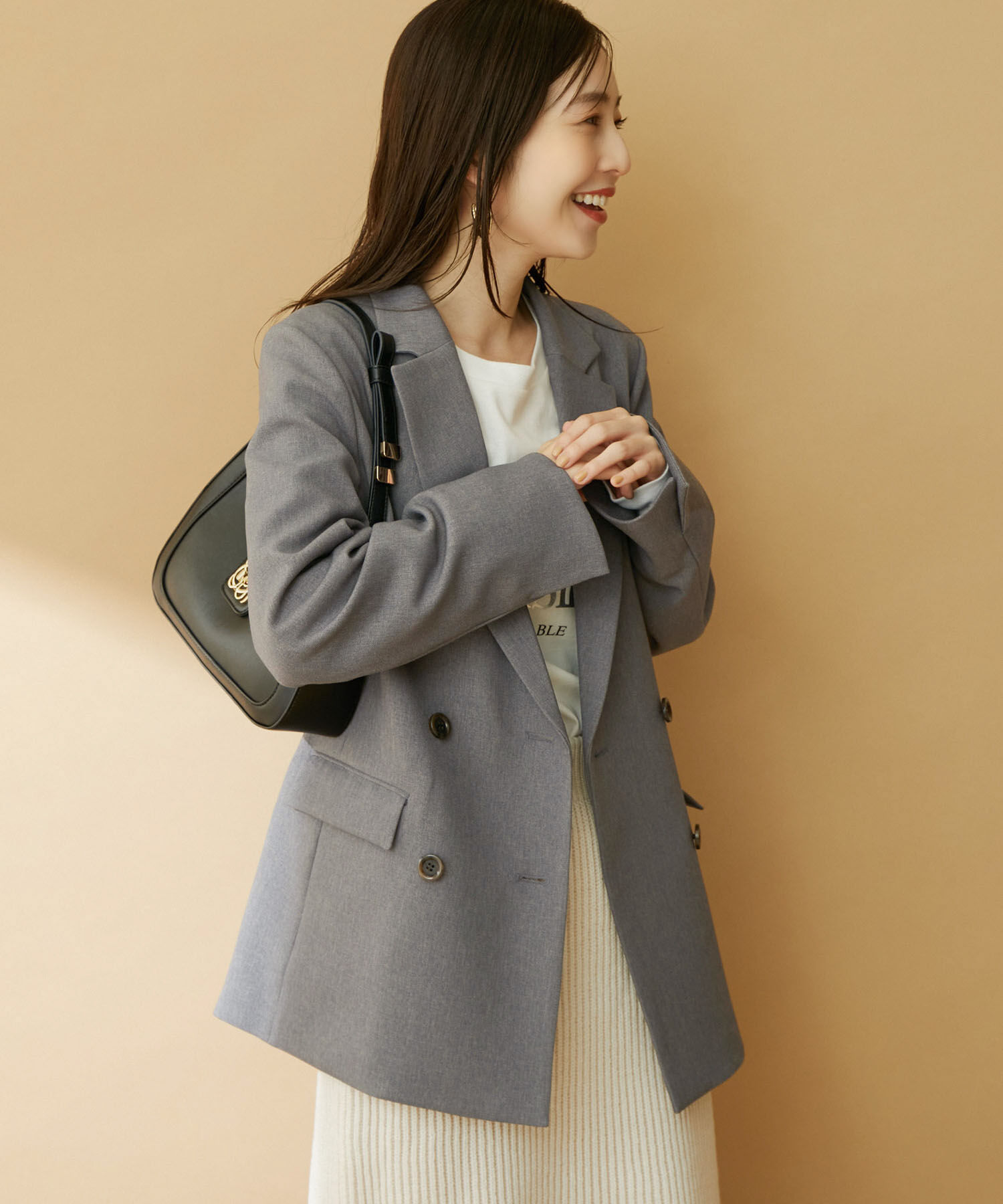 VIS「【セットアップ対応】ウールライクメランジジャケット【アンチピリング・洗える・防シワ】」|テーラードジャケット|