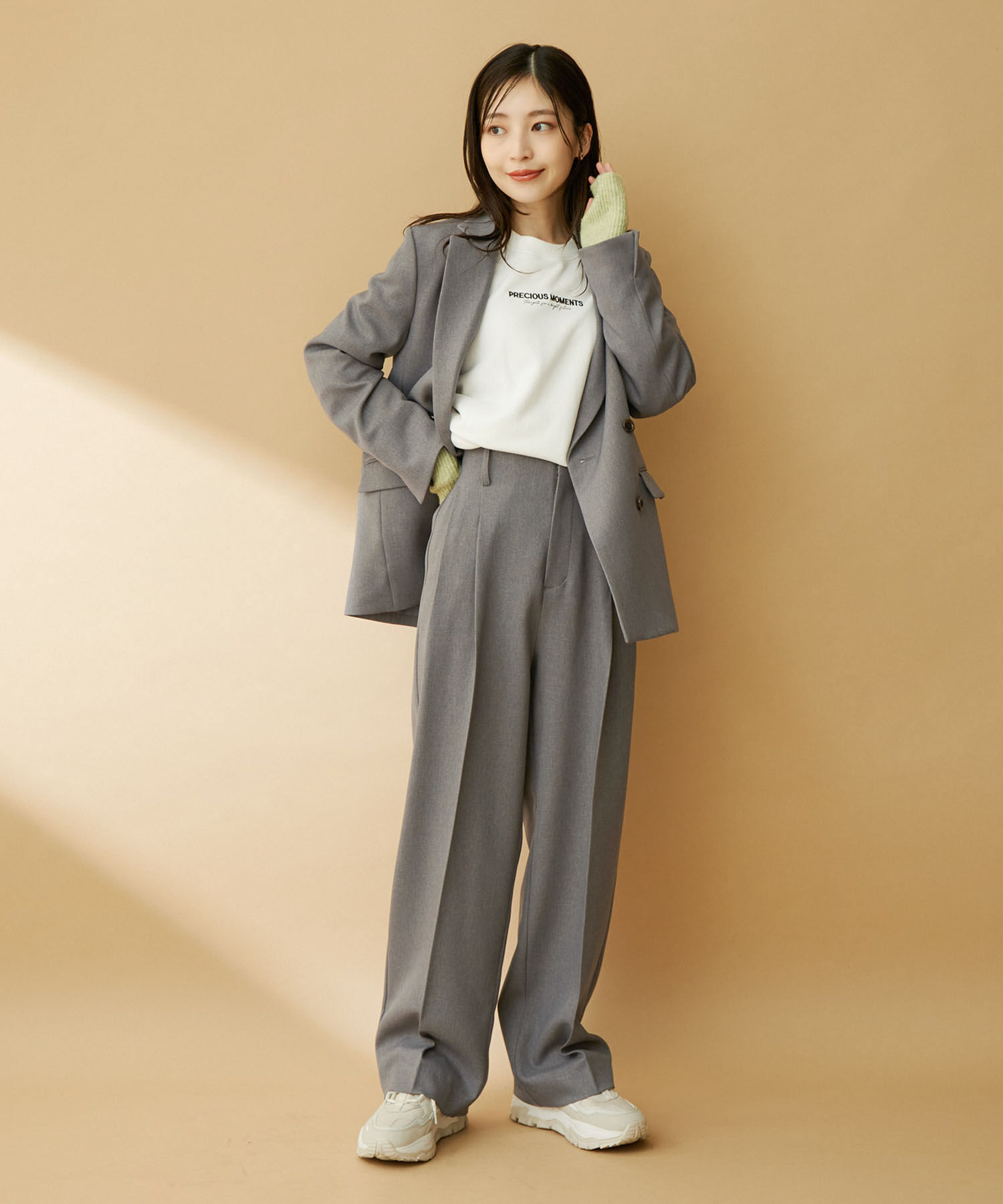 VIS「【セットアップ対応】ウールライクメランジジャケット【アンチピリング・洗える・防シワ】」|テーラードジャケット|