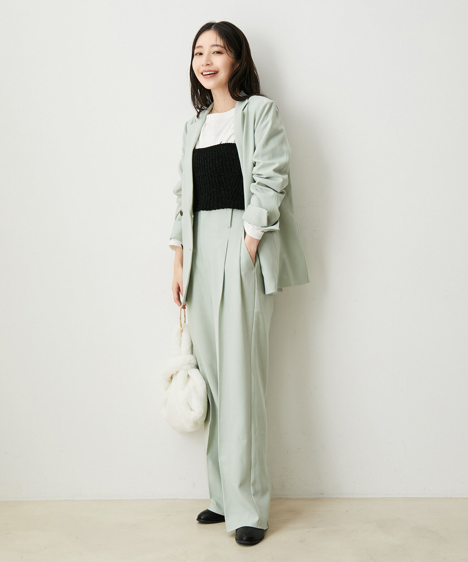 VIS「【セットアップ対応】ウールライクメランジジャケット【アンチピリング・洗える・防シワ】」|テーラードジャケット|