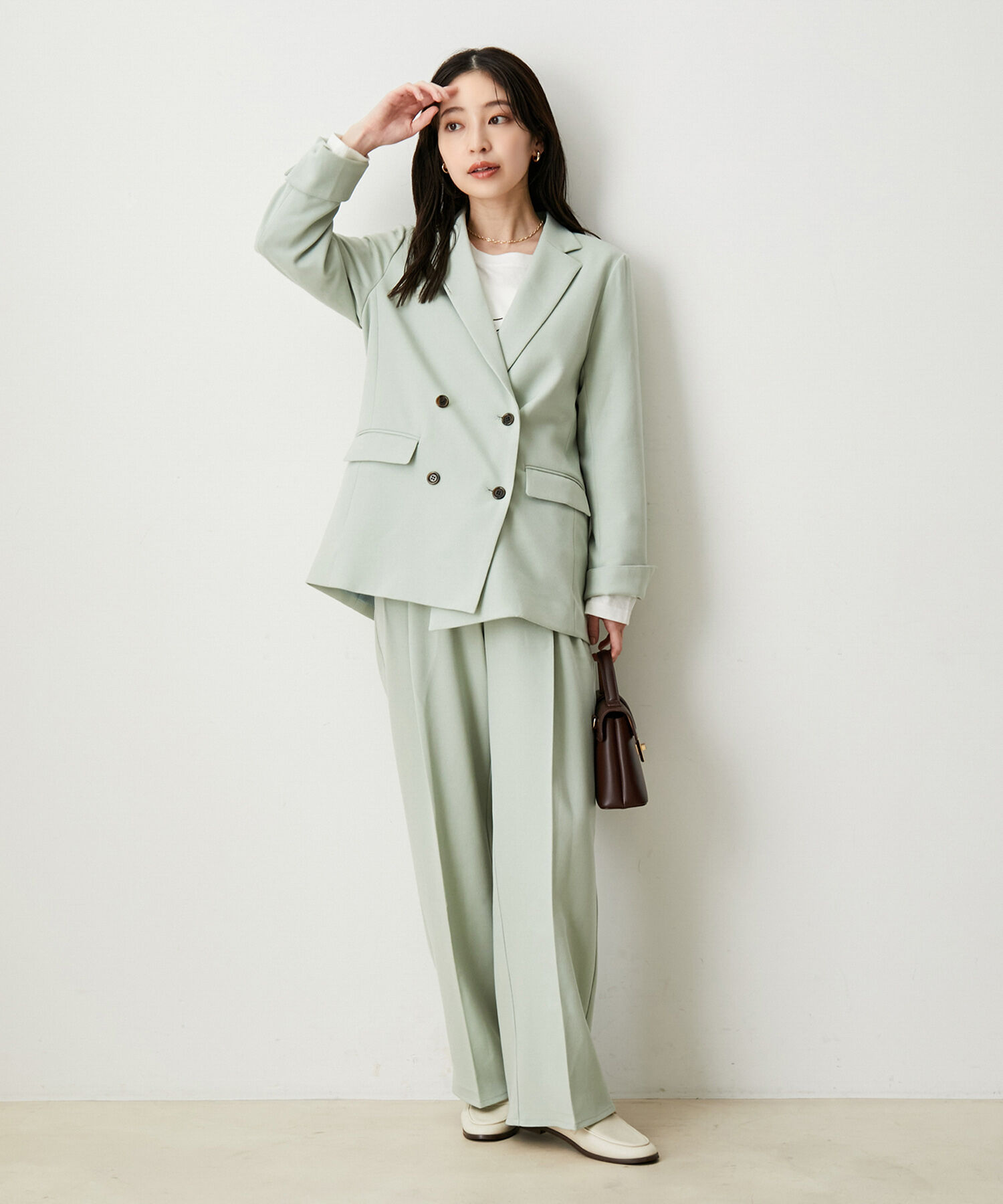 VIS「【セットアップ対応】ウールライクメランジジャケット【アンチピリング・洗える・防シワ】」|テーラードジャケット|