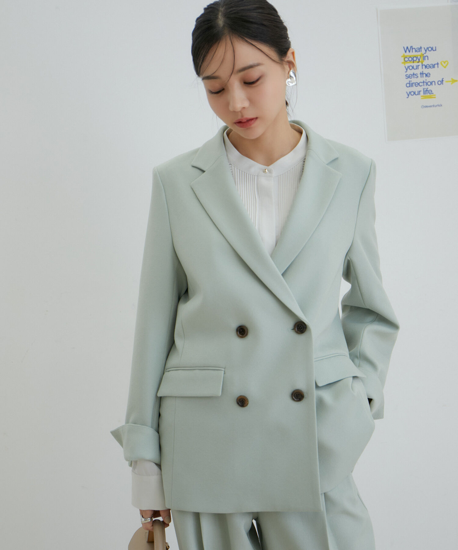 VIS「【セットアップ対応】ウールライクメランジジャケット【アンチピリング・洗える・防シワ】」|テーラードジャケット|