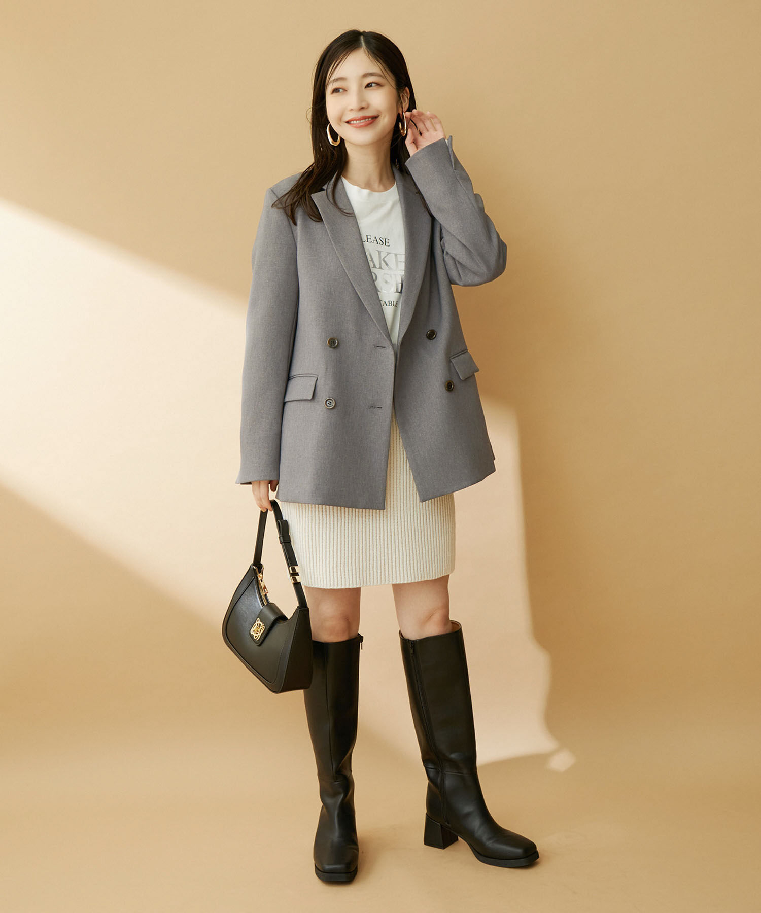 VIS「【セットアップ対応】ウールライクメランジジャケット【アンチピリング・洗える・防シワ】」|テーラードジャケット|