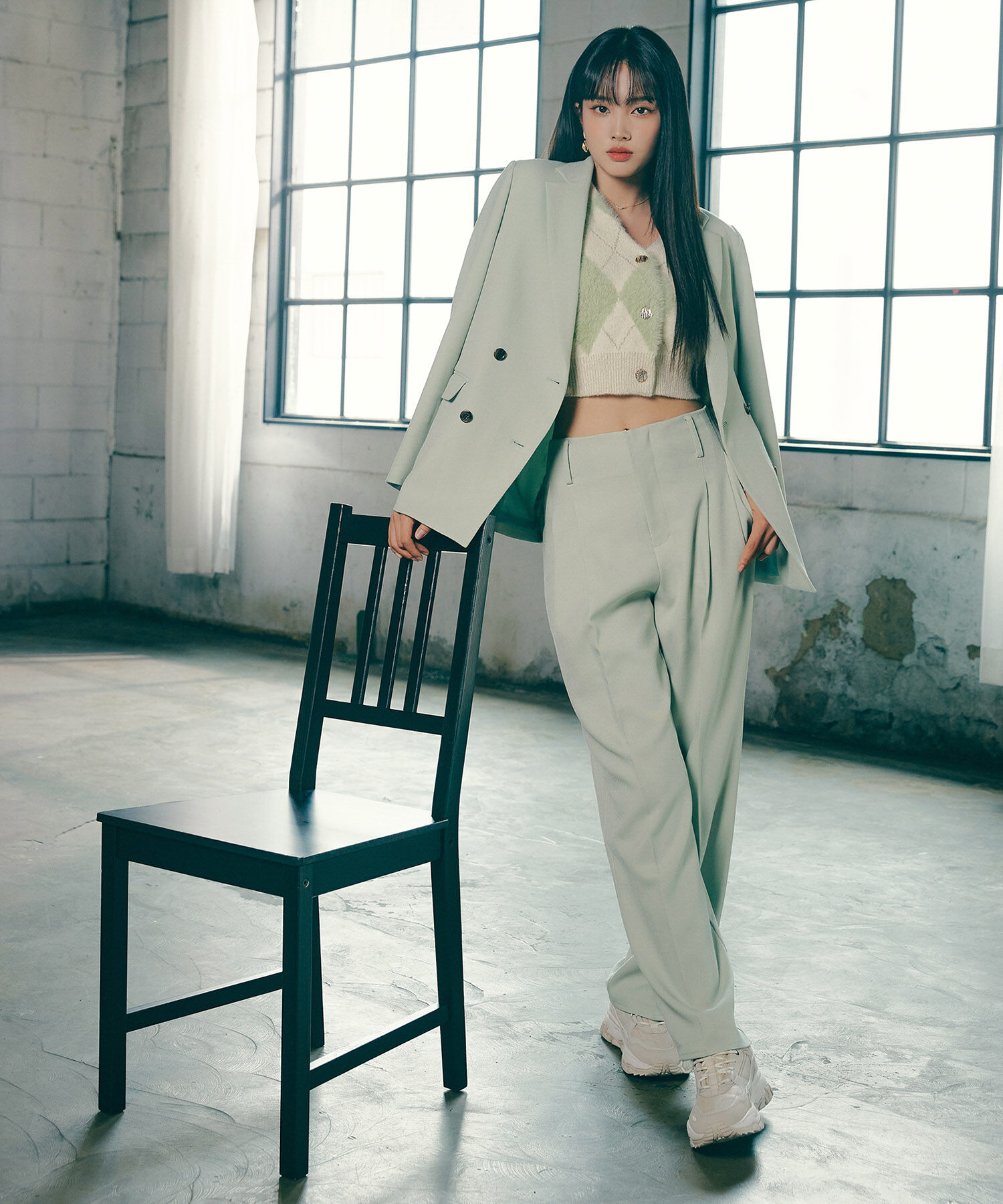 VIS「【セットアップ対応】ウールライクメランジジャケット【アンチピリング・洗える・防シワ】」|テーラードジャケット|