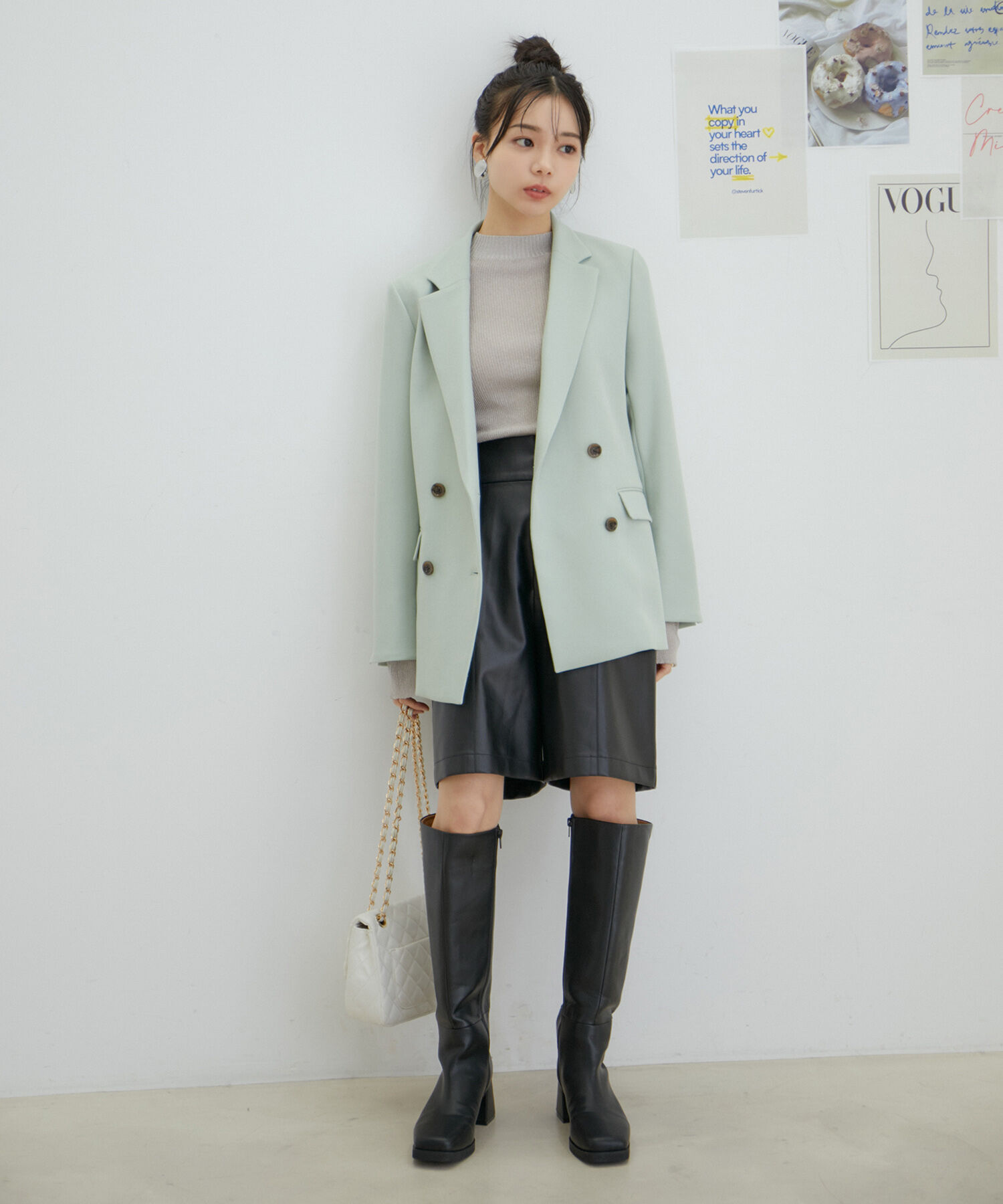 VIS「【セットアップ対応】ウールライクメランジジャケット【アンチピリング・洗える・防シワ】」|テーラードジャケット|