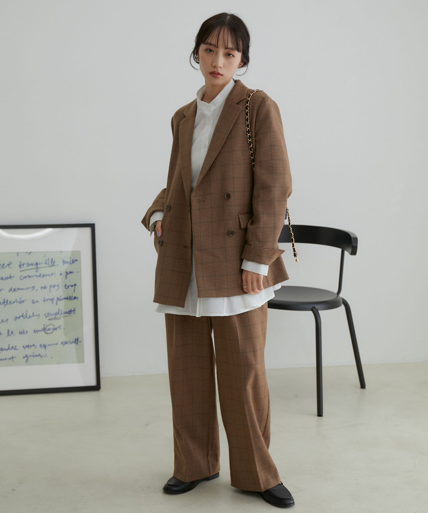 VIS「【セットアップ対応】ウールライクメランジジャケット【アンチピリング・洗える・防シワ】」|テーラードジャケット|