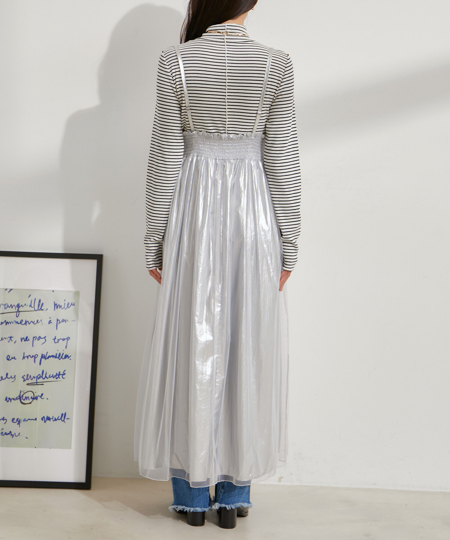 VIS「【2WAY】メタリック重ねチュールワンピース【洗える】」|ワンピース|