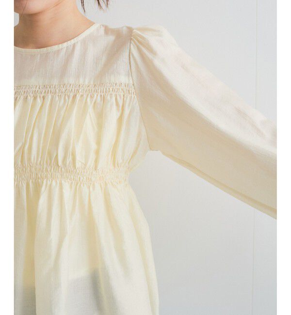 VIS「【洗える】シャーリングブラウス」|シャツ・ブラウス|