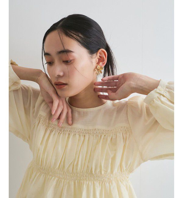 VIS「【洗える】シャーリングブラウス」|シャツ・ブラウス|