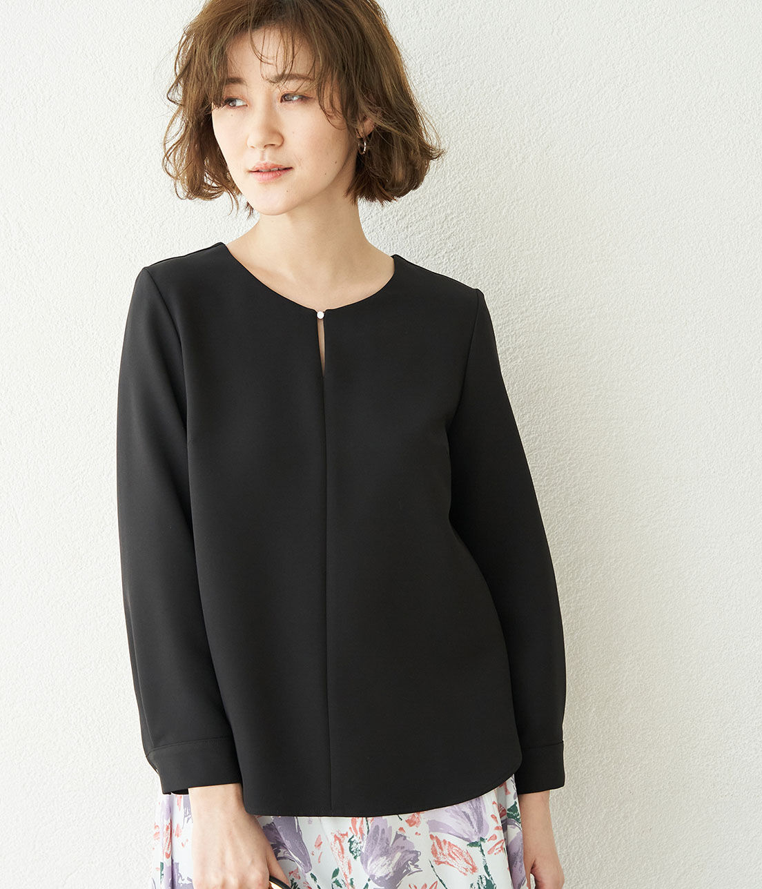 Rope&rsquo;Picnic「【360&deg;ウルトラストレッチ】【セットアップ対応】フロントホックブラウス」|シャツ・ブラウス|ブラック(01)