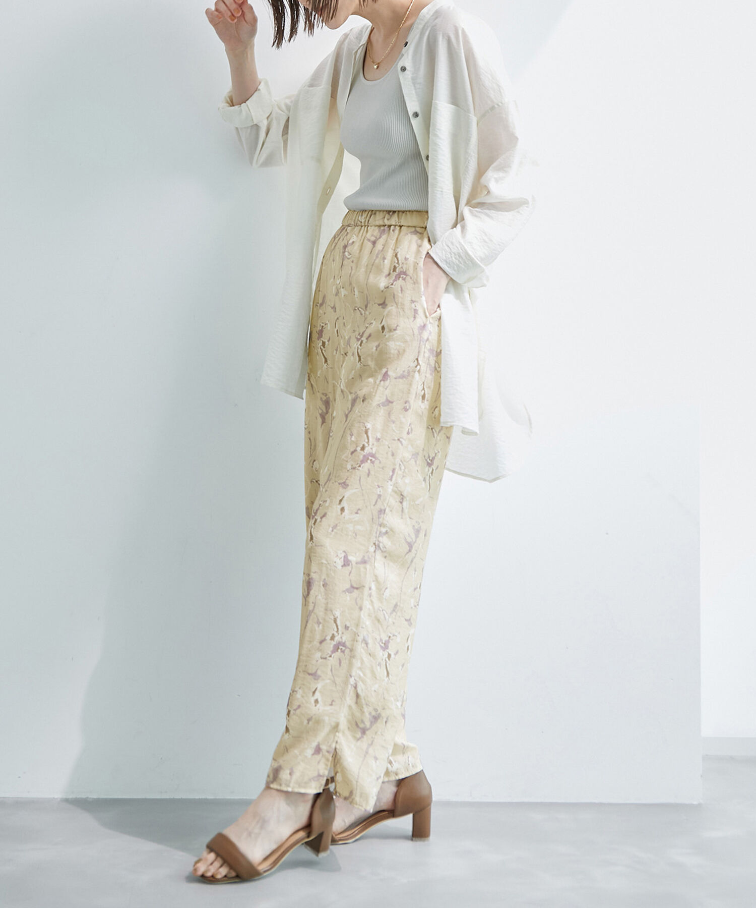 Rope&rsquo;Picnic「マーブルガラシアースリットパンツ」|その他|