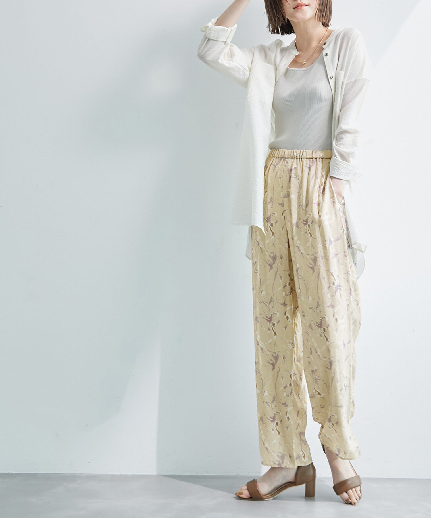 Rope&rsquo;Picnic「マーブルガラシアースリットパンツ」|その他|