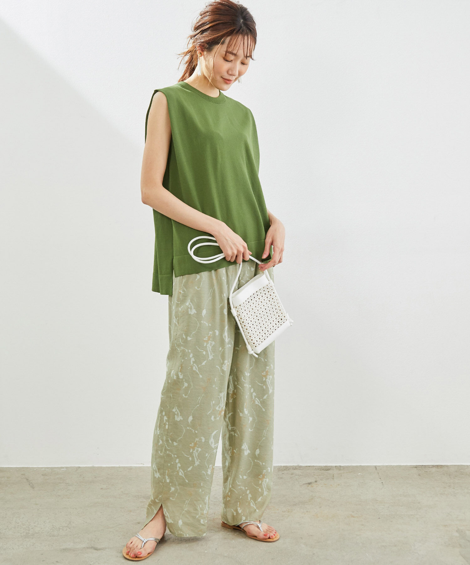 Rope&rsquo;Picnic「マーブルガラシアースリットパンツ」|その他|