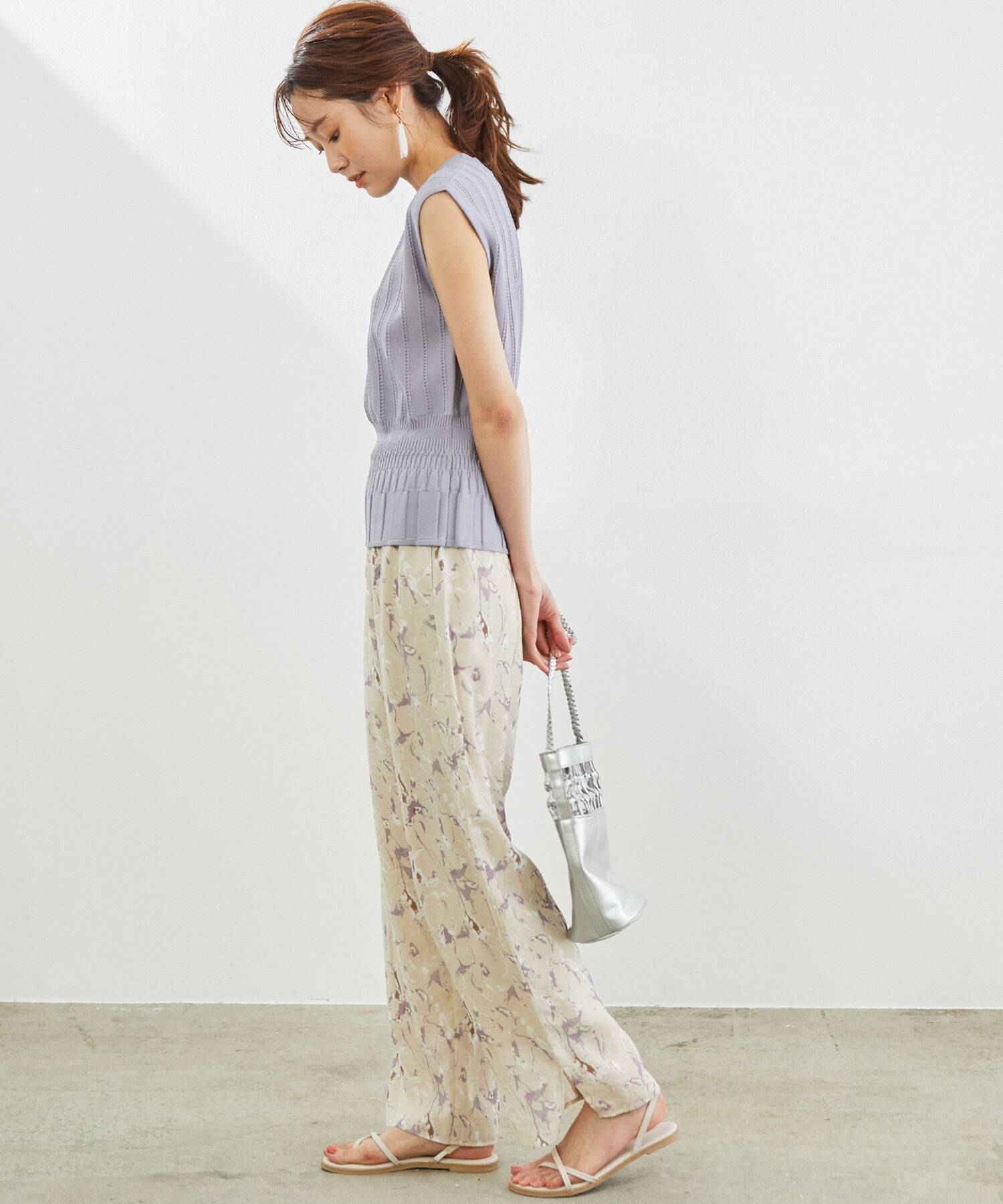Rope&rsquo;Picnic「マーブルガラシアースリットパンツ」|その他|