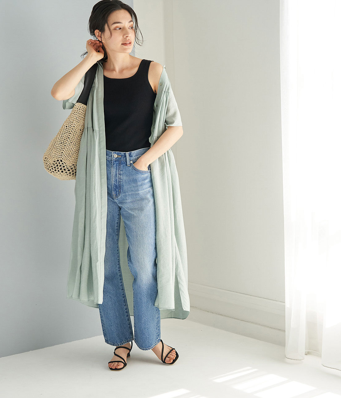 Rope&rsquo;Picnic「【emur】ストレートデニムパンツ」|デニム|