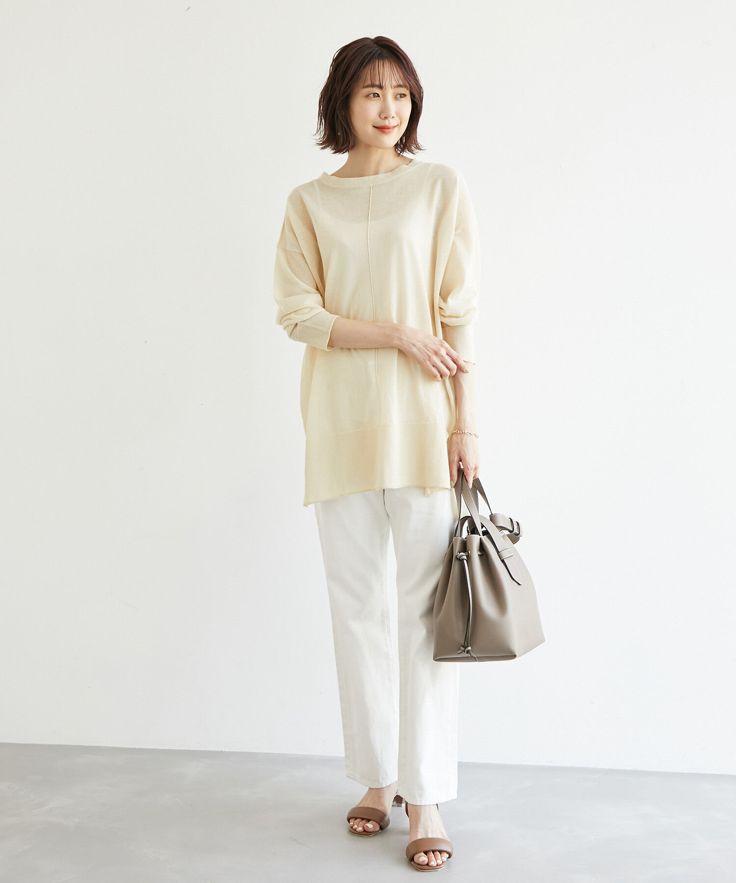 Rope&rsquo;Picnic「センターシームシアーニットチュニック」|ニット・セーター|