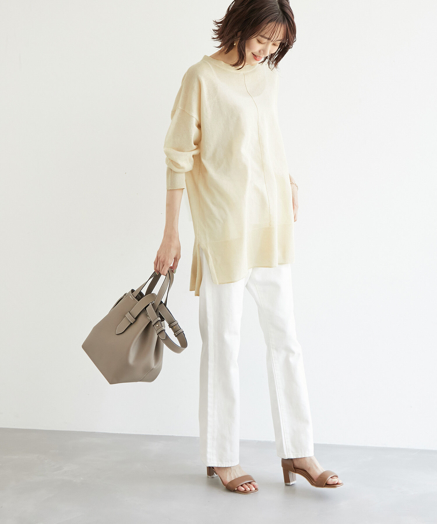 Rope&rsquo;Picnic「センターシームシアーニットチュニック」|ニット・セーター|