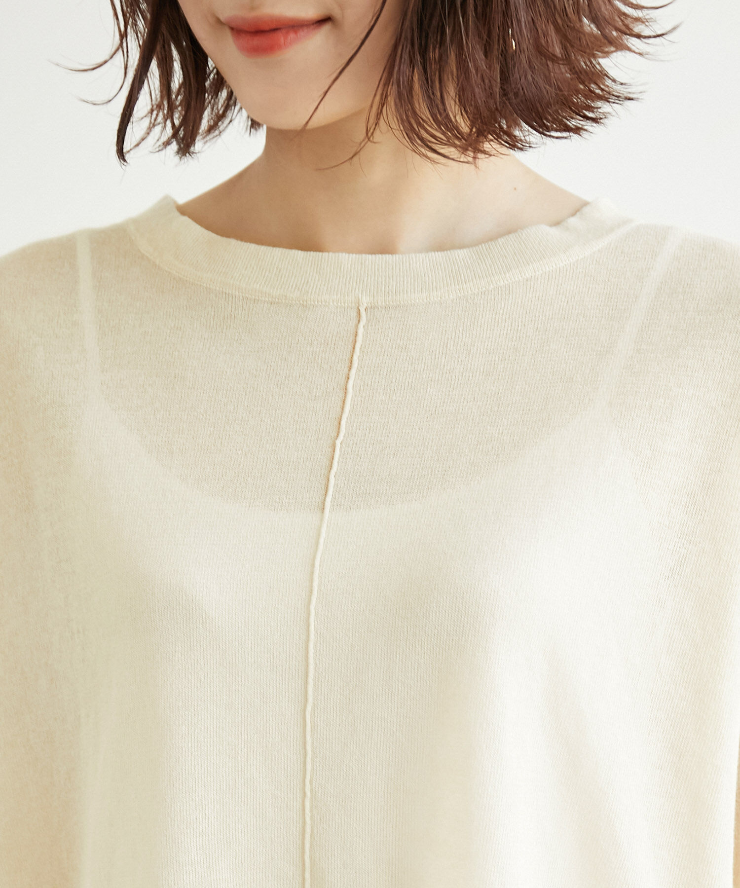 Rope&rsquo;Picnic「センターシームシアーニットチュニック」|ニット・セーター|